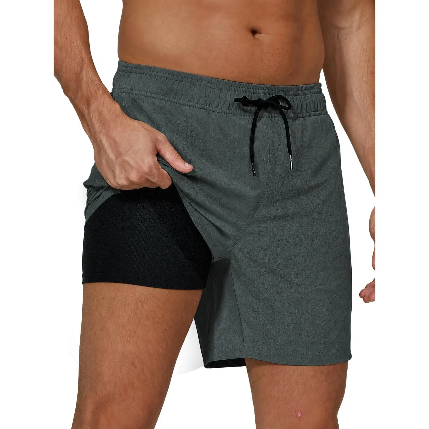 Arcweg Badehose für Herren mit Kompression Liner 2 in 1 Atmungsaktiv Badeshorts Männer Elastisch Trainingsshorts Verste…