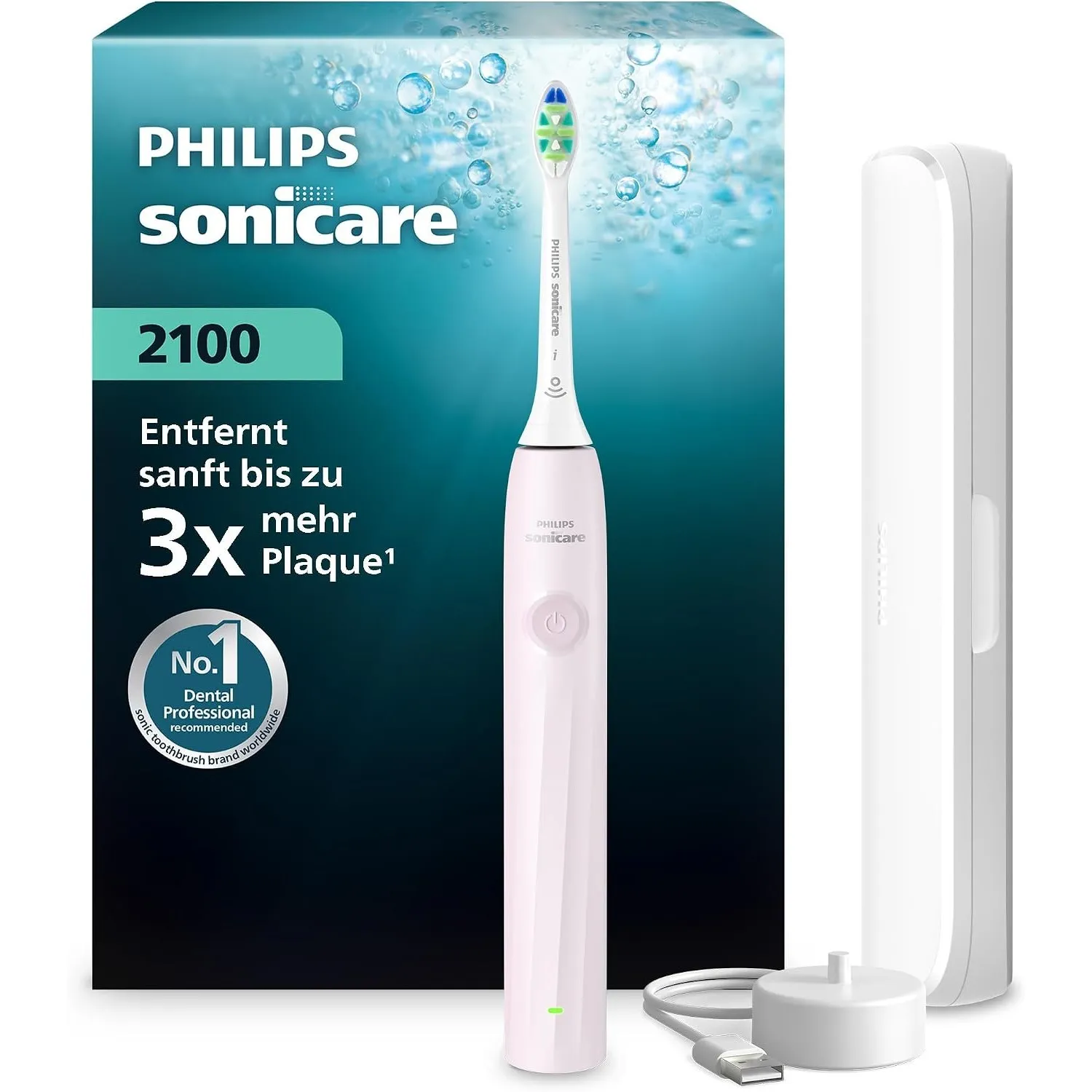 Philips Sonicare Series 2100 Elektrische Zahnbürste – Schallzahnbürste mit zwei Intensitätsstufen, EasyStart-Funktion, …