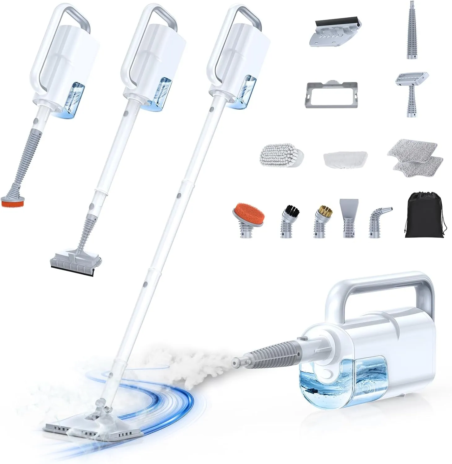 10-in-1 Steam Cleaner with Removable Handheld Device, 350 ml Tank, 10s Heating Time, 248°F (120°C) Steam, 2-Stage Contr…