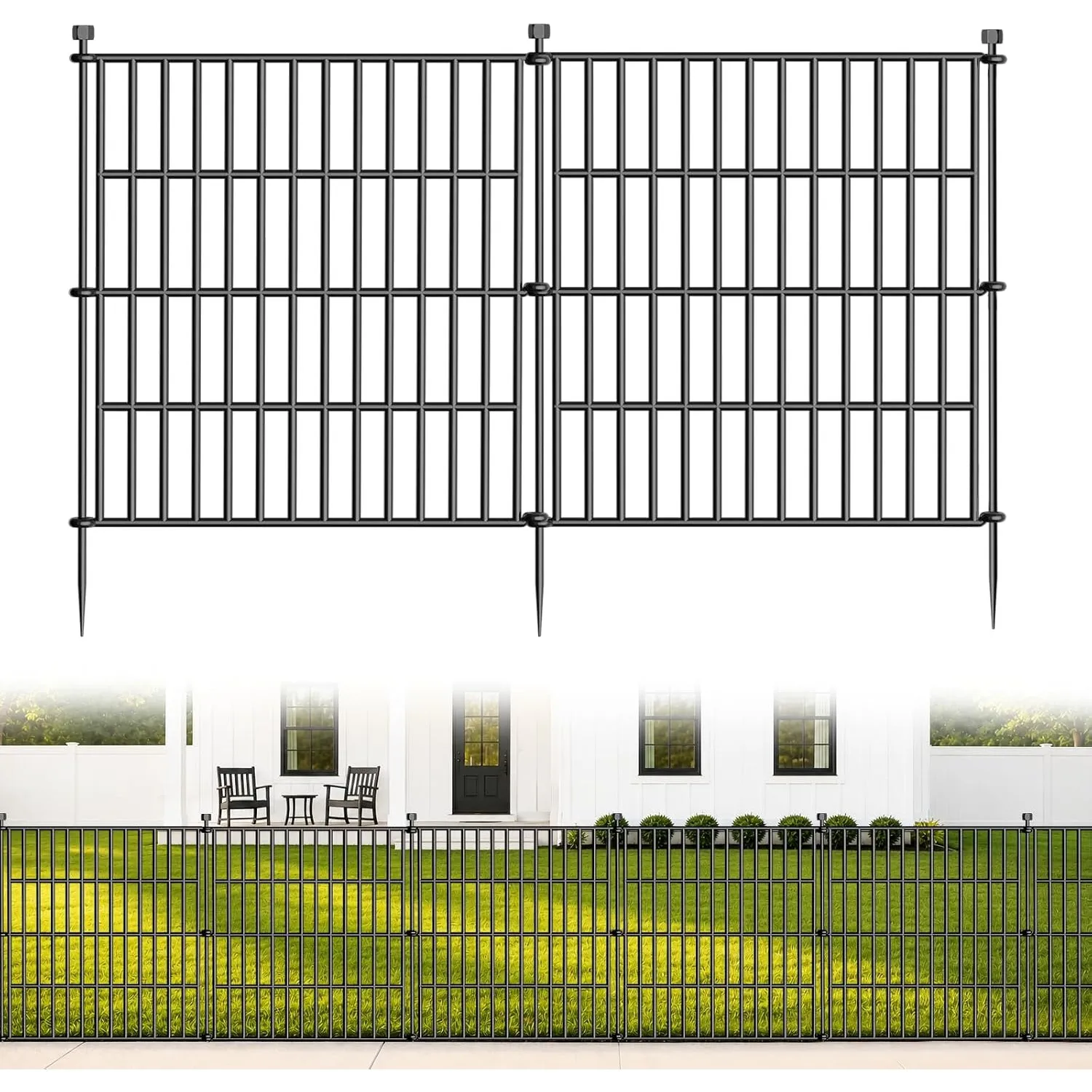 10 Paneele Dekorativer Gartenzaun für Hunde, 61 cm (H) x 6 m (L)