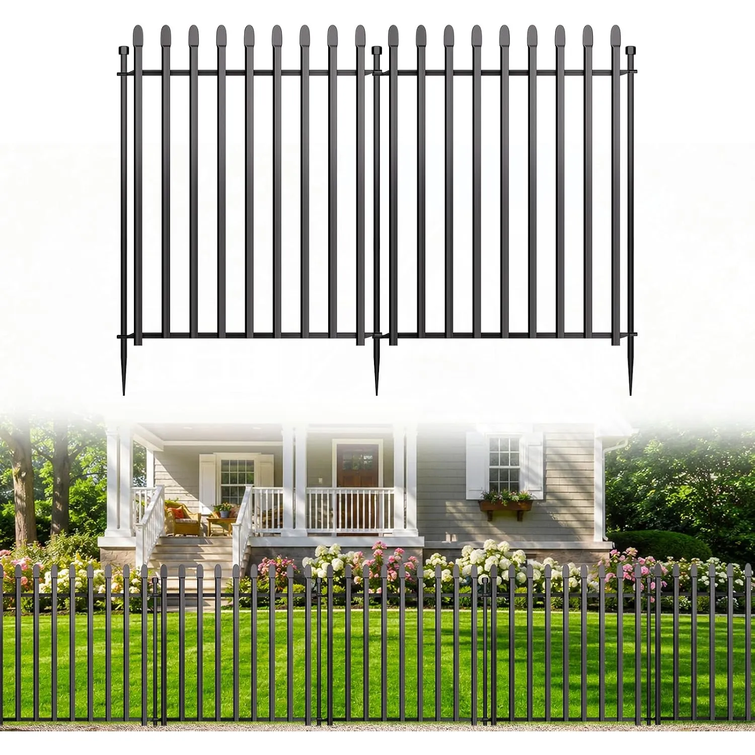 Gartenzaun, Steckzaun für Hunde, 81 cm (H) x 670 cm (L), 10 Paneele