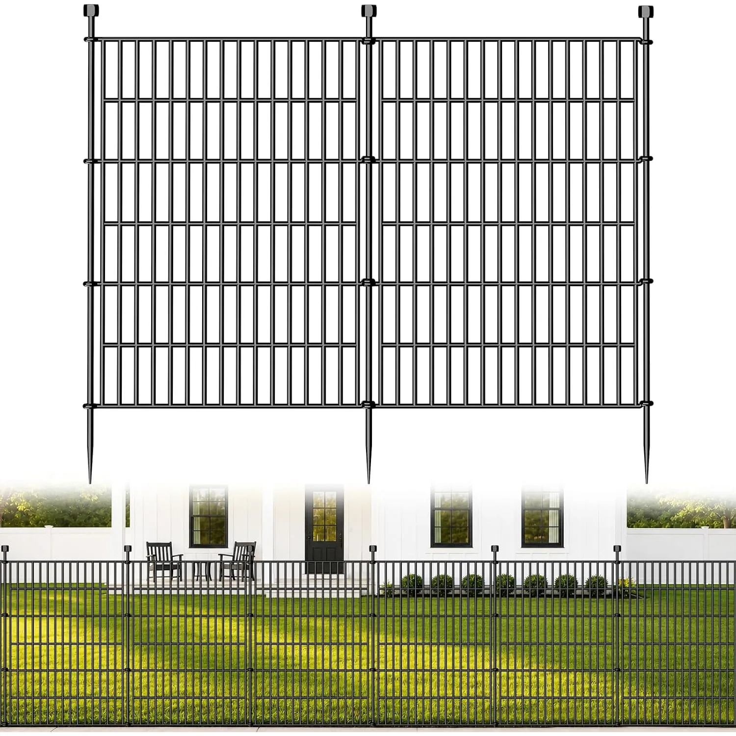 10 Paneele Dekorativer Gartenzaun für Hunde, 101 cm (H) x 7.2 m (L)