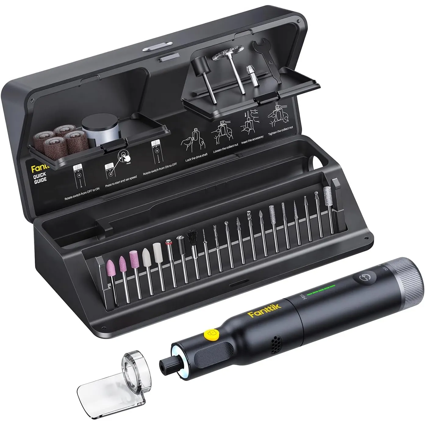 Fanttik F2 Pro Kit Kabelloses Rotationswerkzeug Kit, Starker Motor，5-Stufen