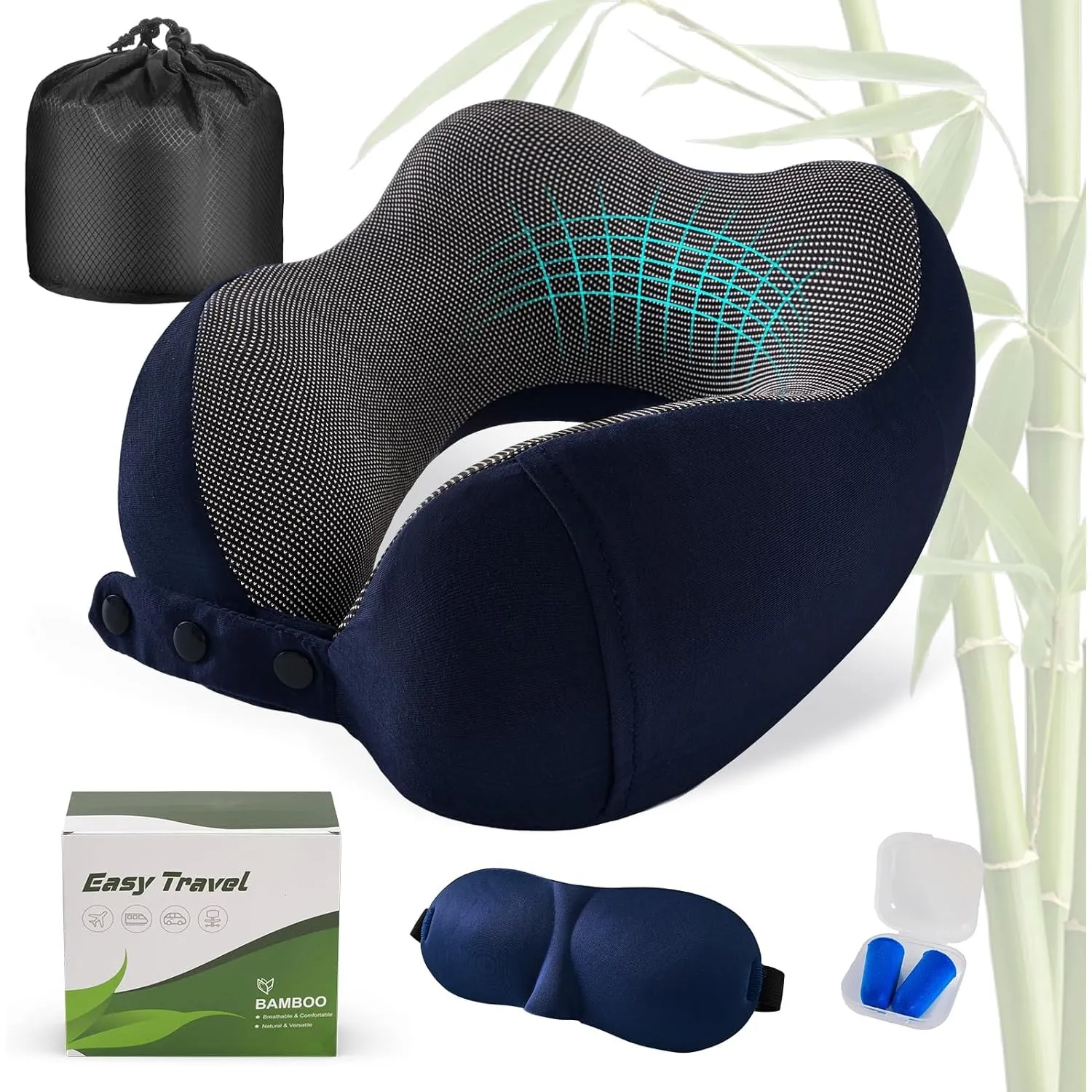 Cirorld Nackenkissen Flugzeug, Nackenhörnchen Erwachsene, Reisekissen Memory Foam, Verstellbares Kompaktes Nackenkissen…