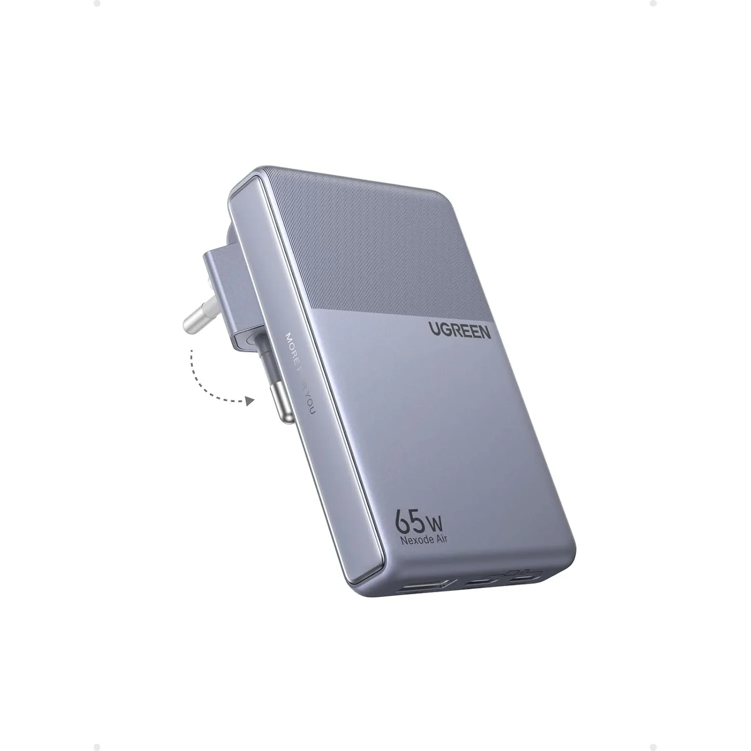 UGREEN USB C Ladegerät 65W Slim, 1,45cm Dünn, Klappbarer Stecker, 3-Port