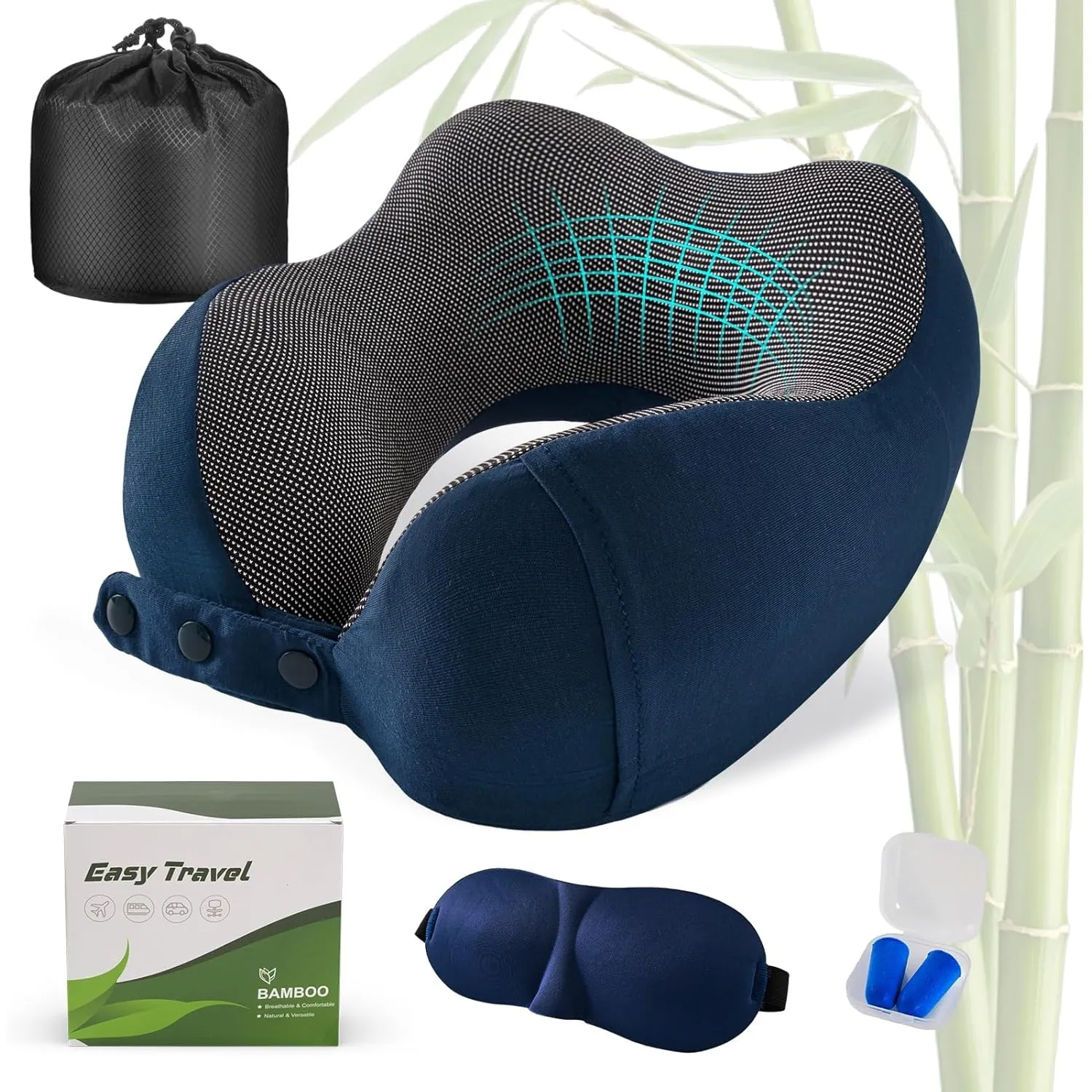 Cirorld Nackenkissen Flugzeug, Nackenhörnchen Erwachsene, Reisekissen Memory Foam, Verstellbares Kompaktes Nackenkissen…