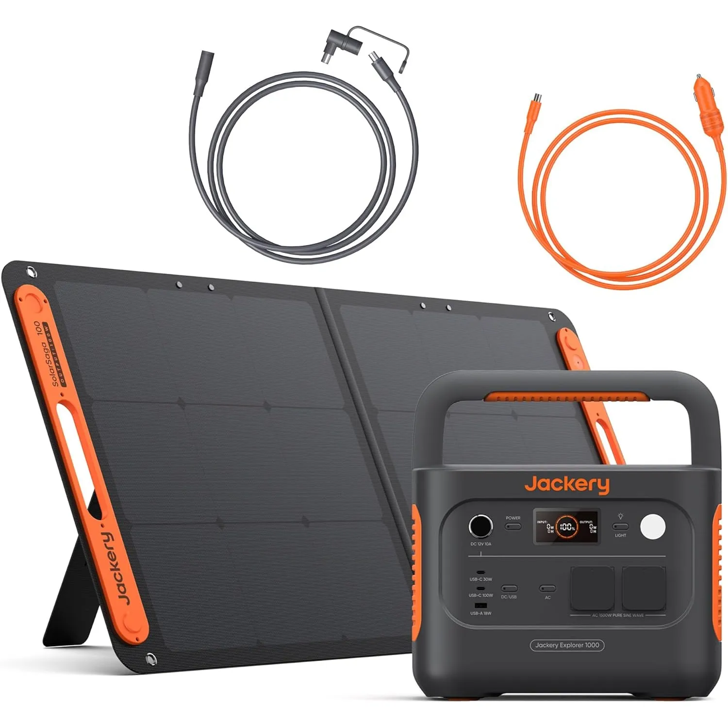 Jackery Explorer 1000 v2 Powerstaion Set, 1070Wh E1000 v2 LFP Powerstation mit 100W Solarpanel, 5 m Verlängerungskabel …