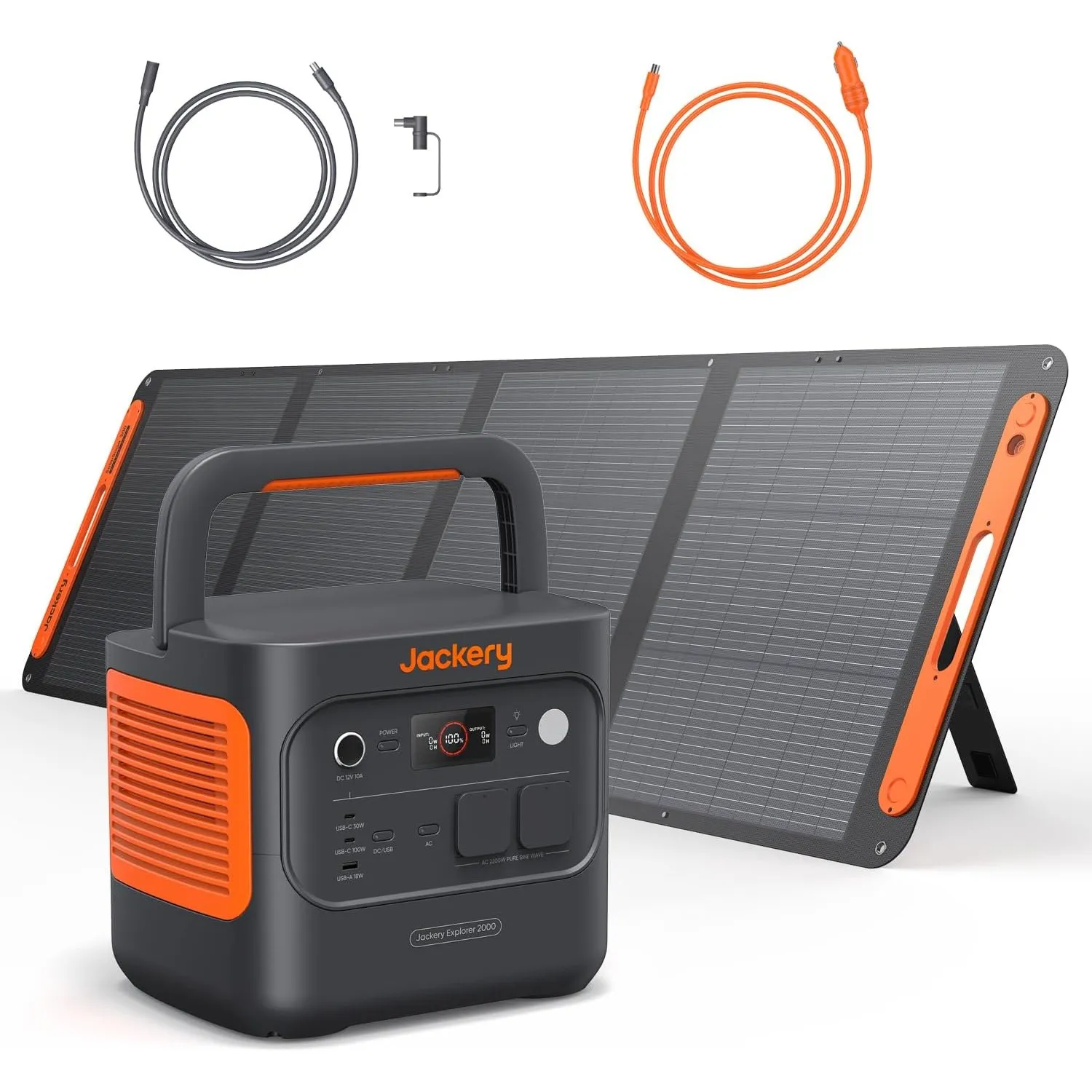 Jackery Explorer 2000 v2 Powerstation mit 200W Solarpanel & Zubehör-Set
