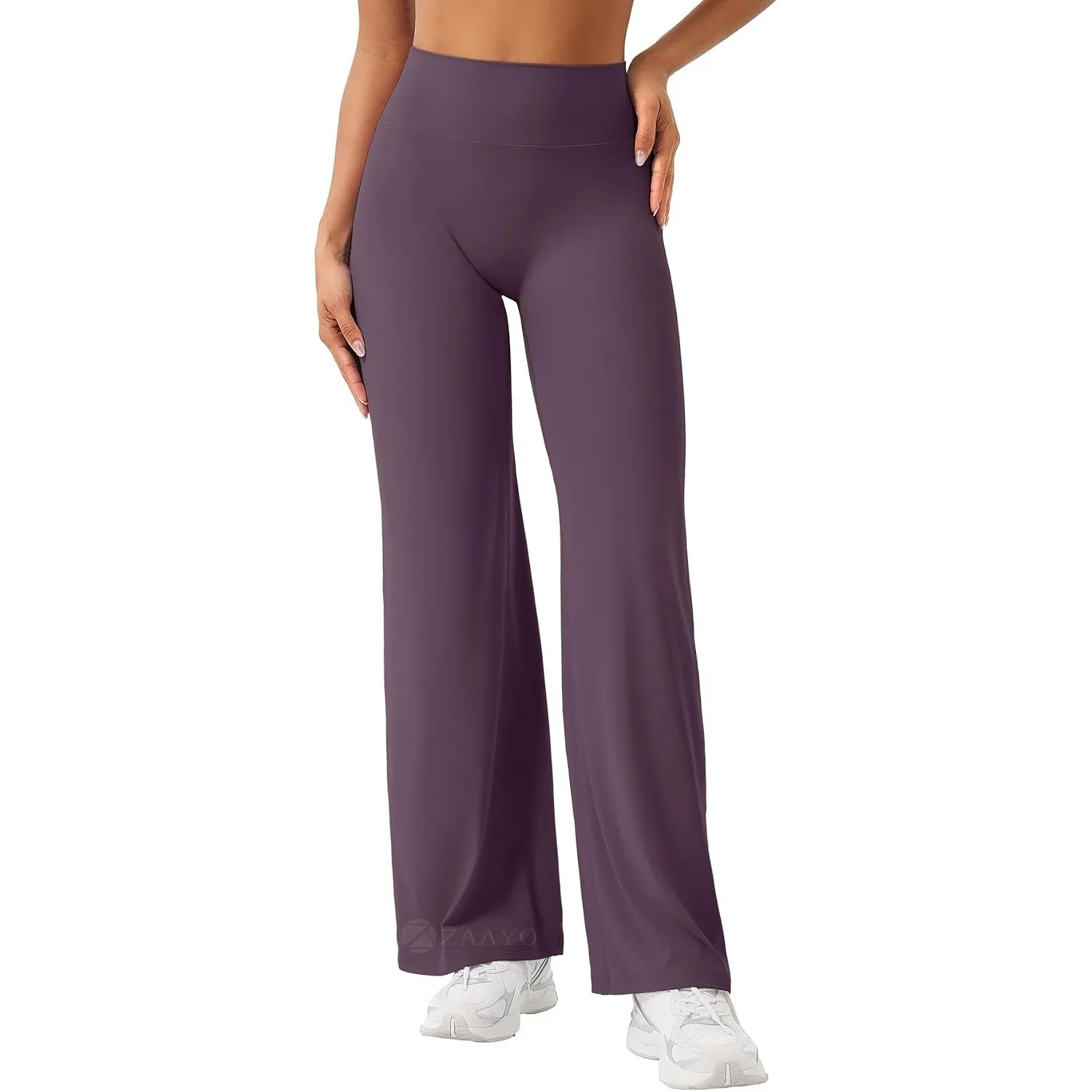 ZAAYO Nahtlose Straight Leggings Damen Flared Legging Yoga Hosen Gym Pant