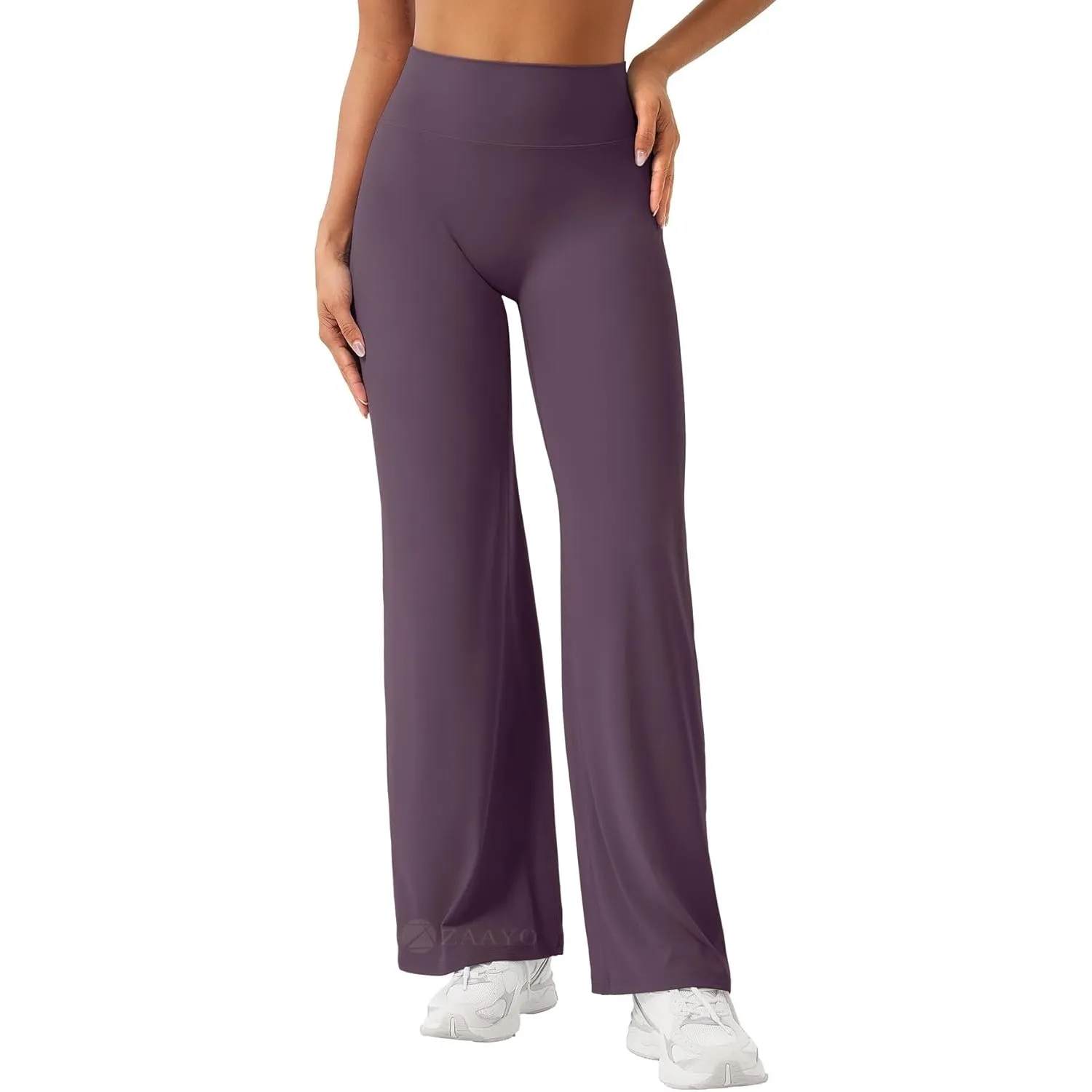 ZAAYO Nahtlose Straight Leggings Damen Hohe Taille Flared Leggings Yoga Hosen Sport Yoga Legging Damen Gym Yoga Pants S…
