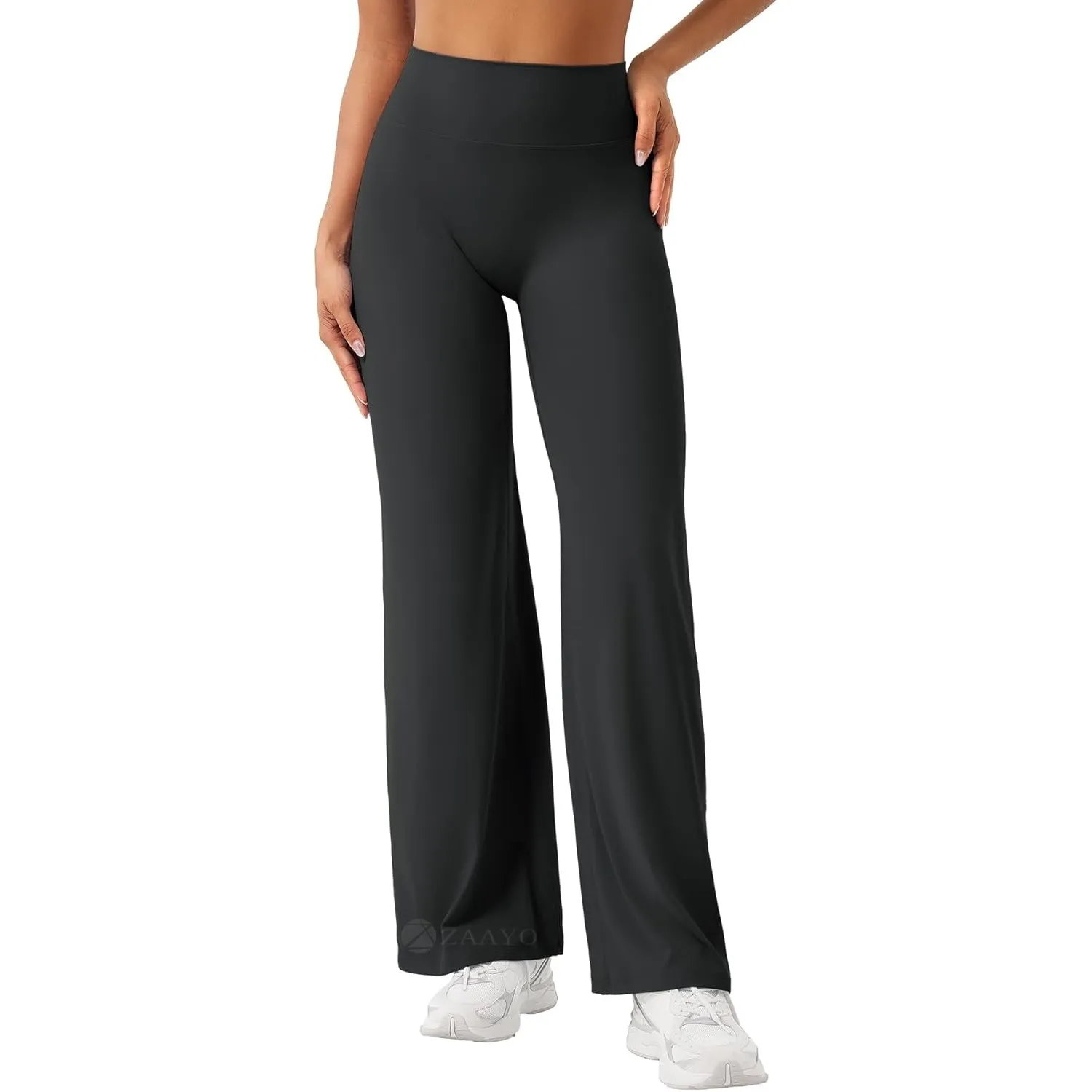 ZAAYO Nahtlose Straight Leggings Damen Flared Legging Yoga Hosen Gym Pant