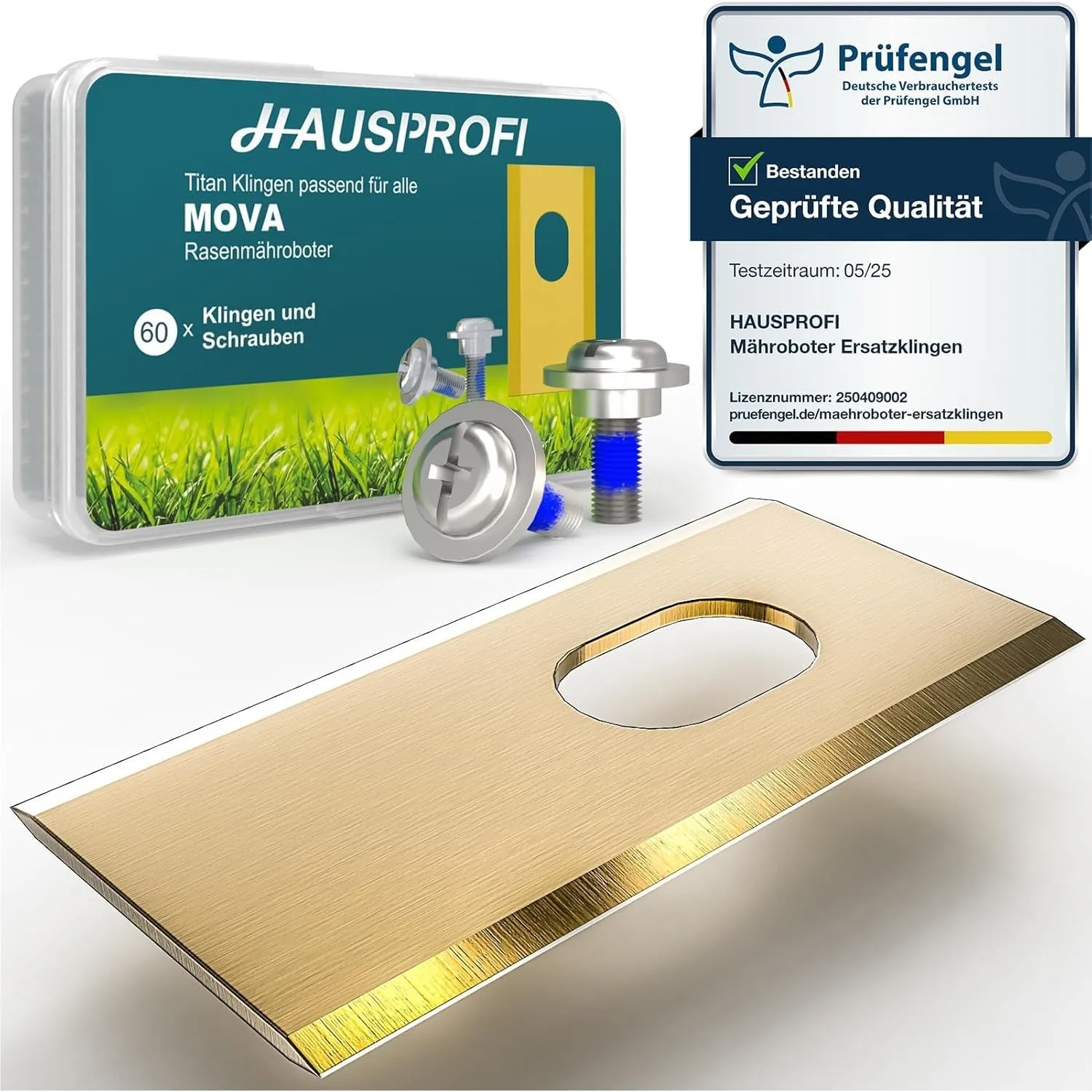 HAUSPROFI 60x Titan Ersatzmesser Ersatzklingen für MOVA Aero (600/1000/1200/1800), LiDAX Ultra, NAVAX & ViAX Serie Mähr…