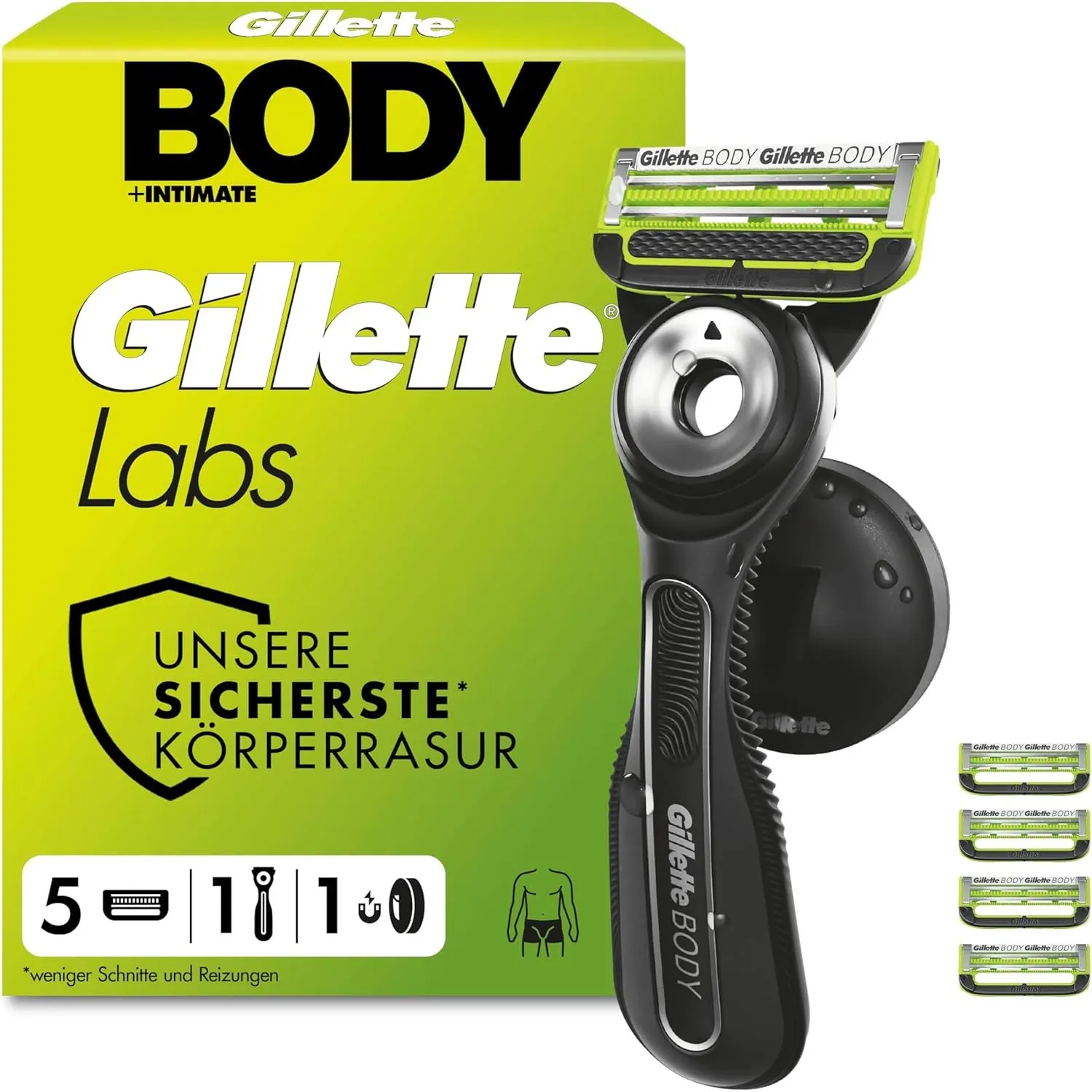 Gillette Labs Body & Intimate Rasierer, Körper Und Intimbereich, Schwarz
