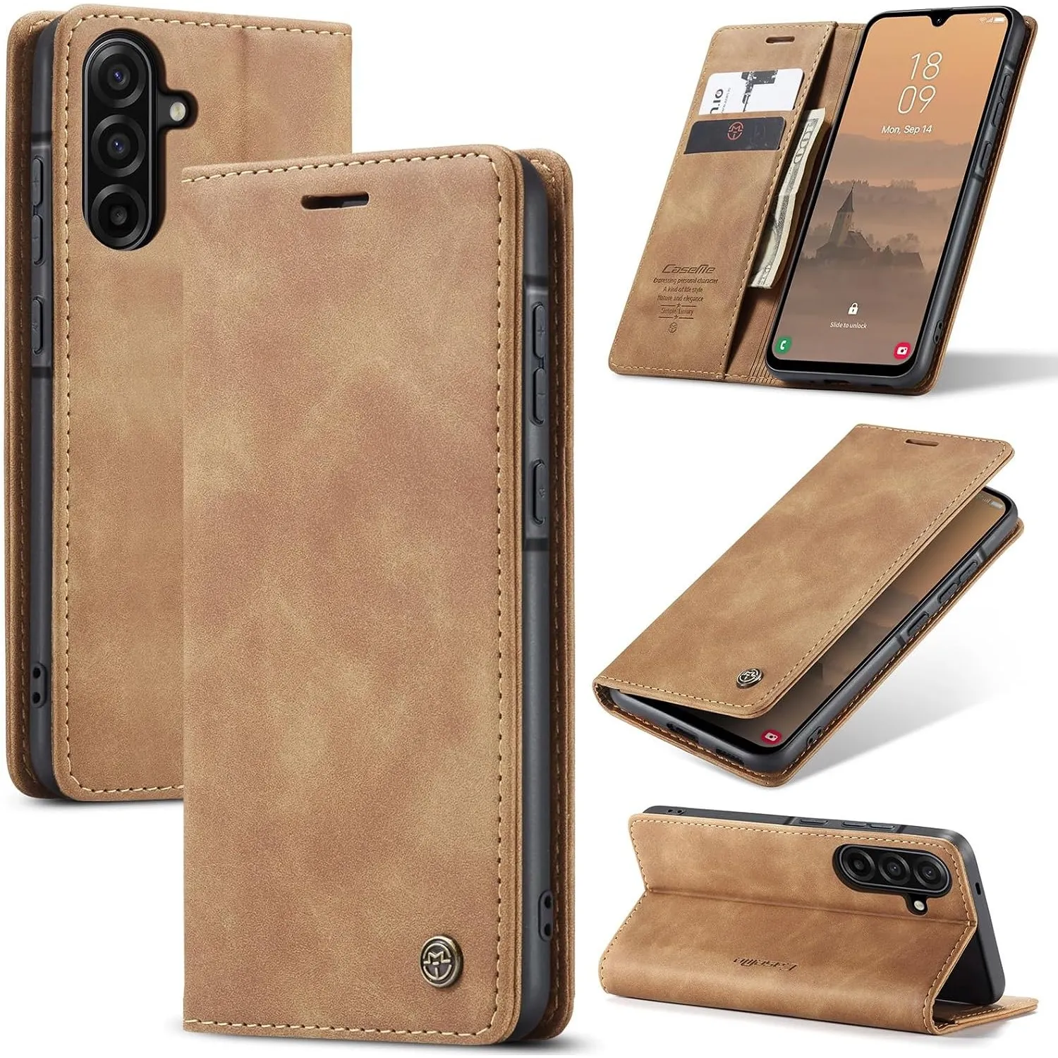 Handyhülle für Samsung Galaxy A57 5G Hülle Premium Lederhülle Flip Case Magnet Tascher Kartenfach Standfunktion Klapphü…