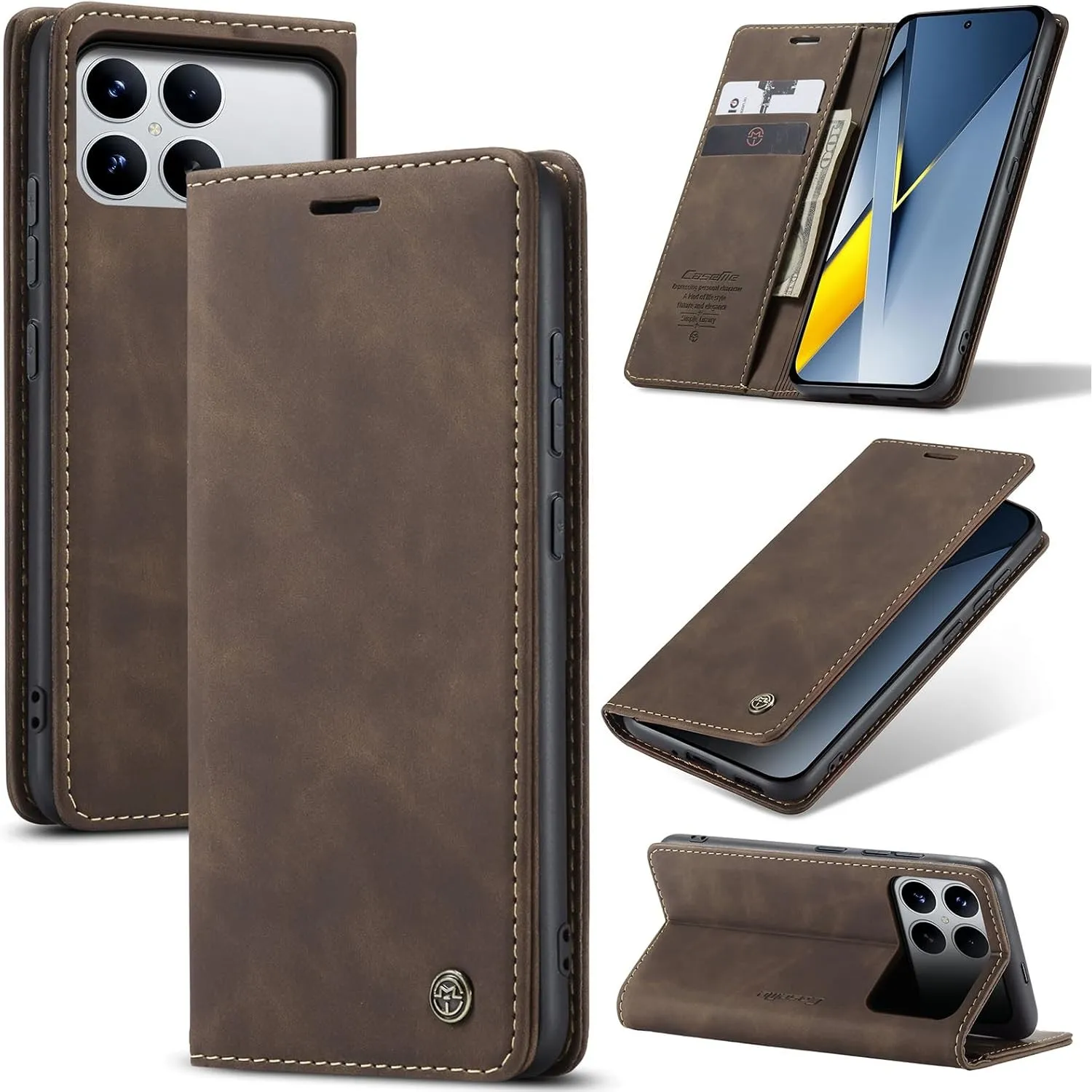 Handyhülle für Xiaomi Poco F8 Ultra 5G Hülle Premium Lederhülle Flip Case Magnet Tascher Kartenfach Standfunktion Klapp…