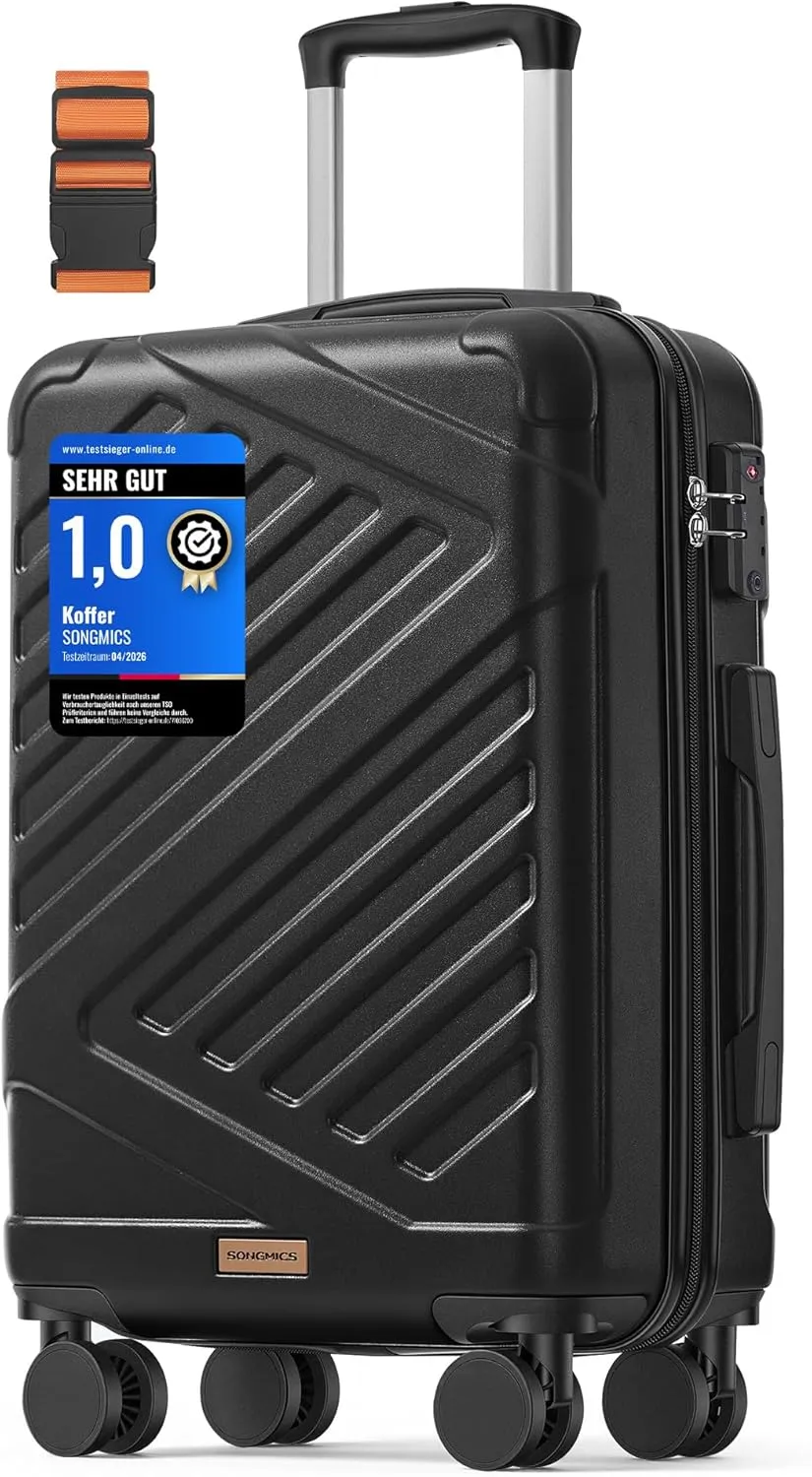SONGMICS Suitcase, Travel Suitcase, Hard Case with TSA Lock, Suitcase Strap, ABS Trolley, 4 Twin Wheels, Hand Luggage S…