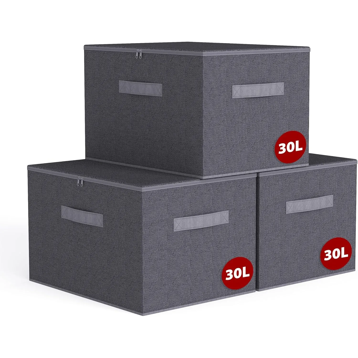 Sekey Aufbewahrungsbox mit Deckel, Faltbare Stoff Box mit Griffen, Aufbewahrungskiste & Organizer für Kleidung im Kleid…