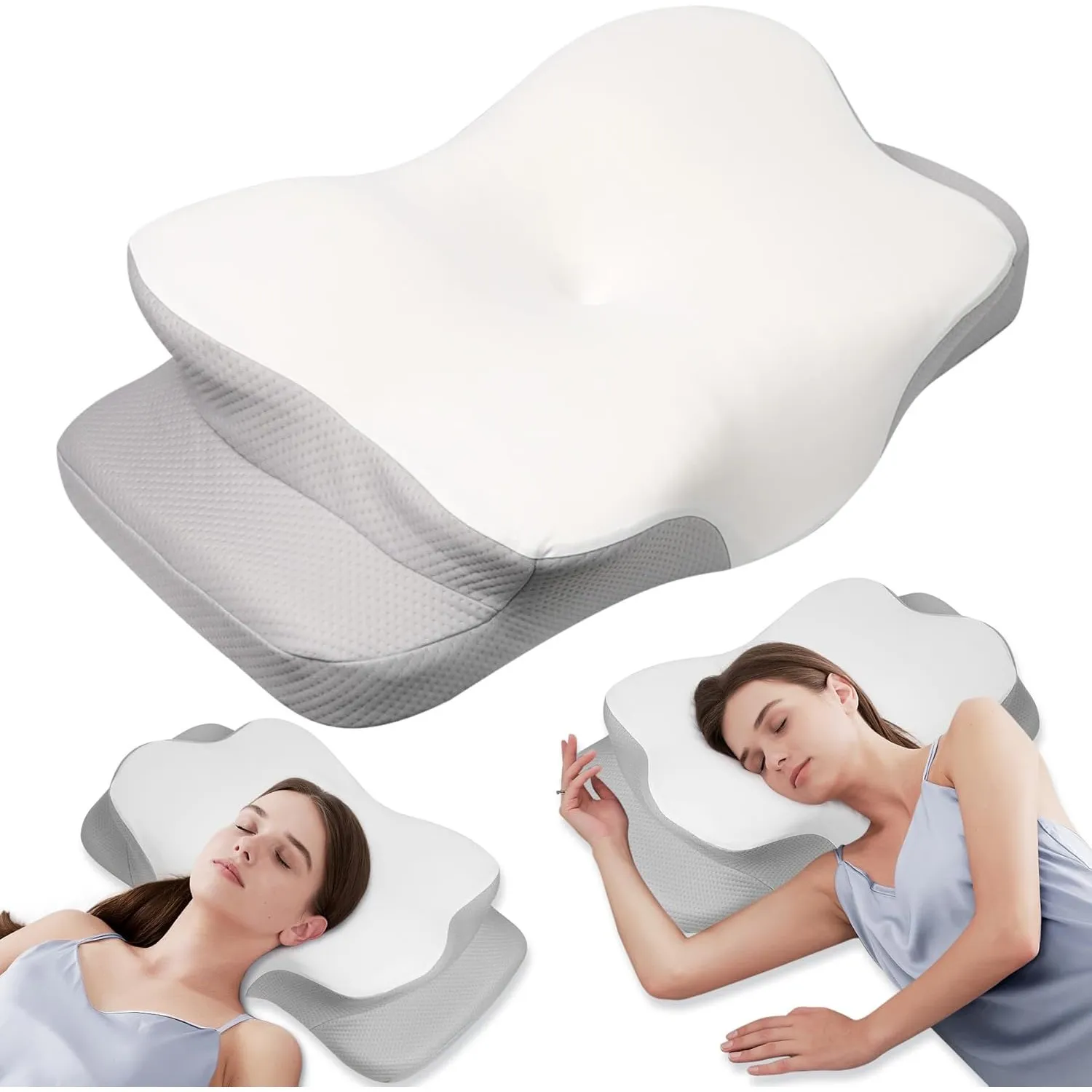 MULISOFT Seitenschläferkissen Memory Foam Nackenkissen, Ergonomisches Kopfkissen Nackenstützkissen für Seiten, Rücken, …