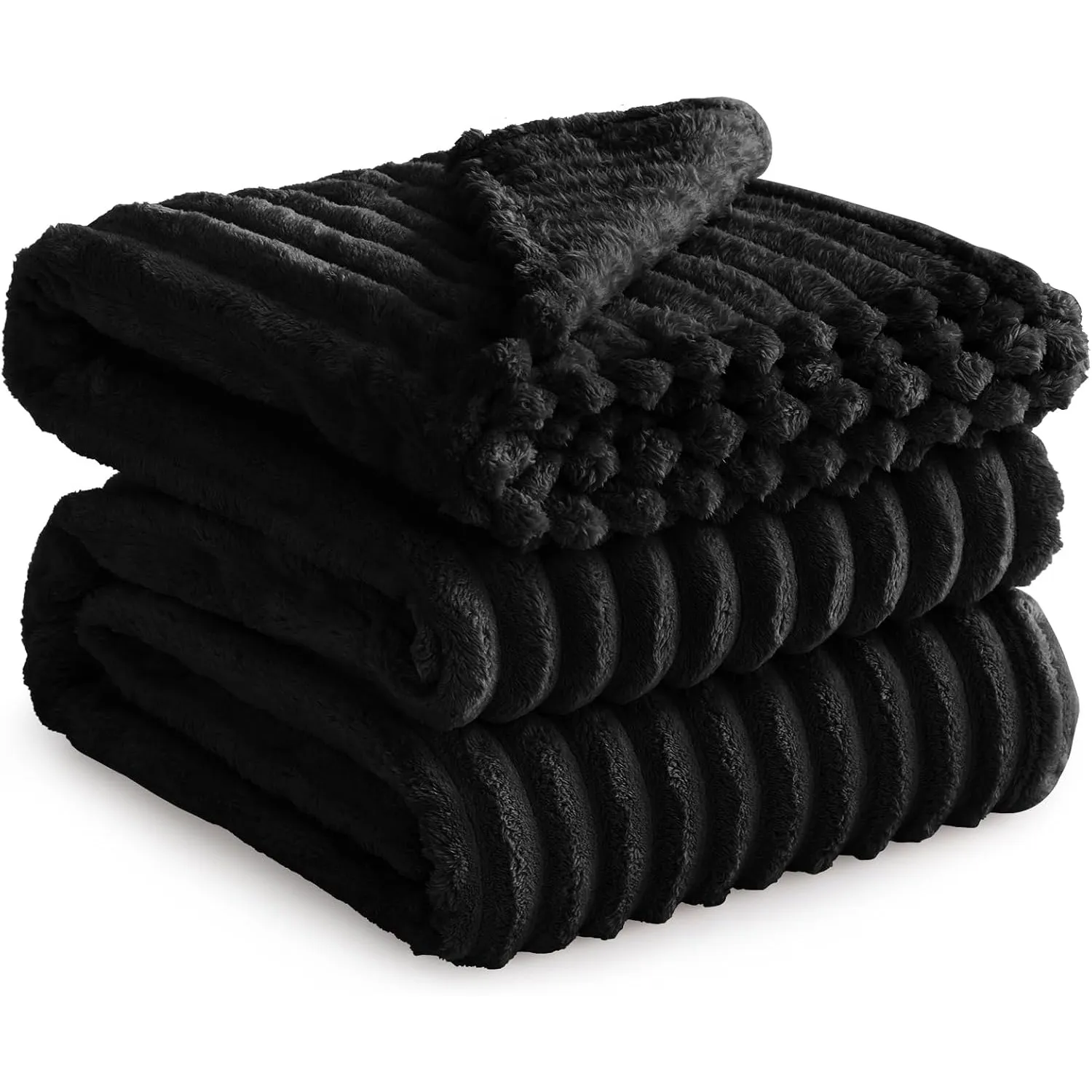 RUIKASI Kuscheldecke Flauschig Decke Schwarz - 230x270cm Riesig Fleecedecke Sofadecke Couchdecke für Wohnzimmer Deko Bl…