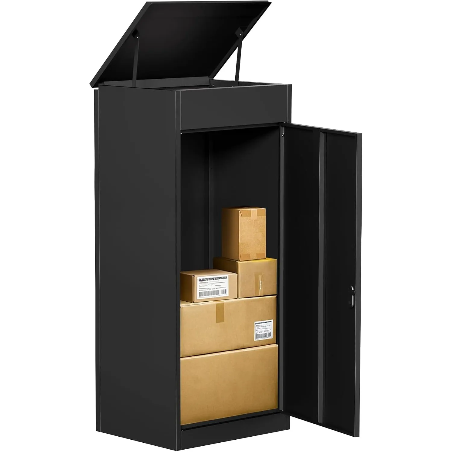 Paketbox Briefkasten mit Paketfach Paketbox Draussen Groß XXL Diebstahlgeschützter Paketbriefkasten Standbriefkasten mi…