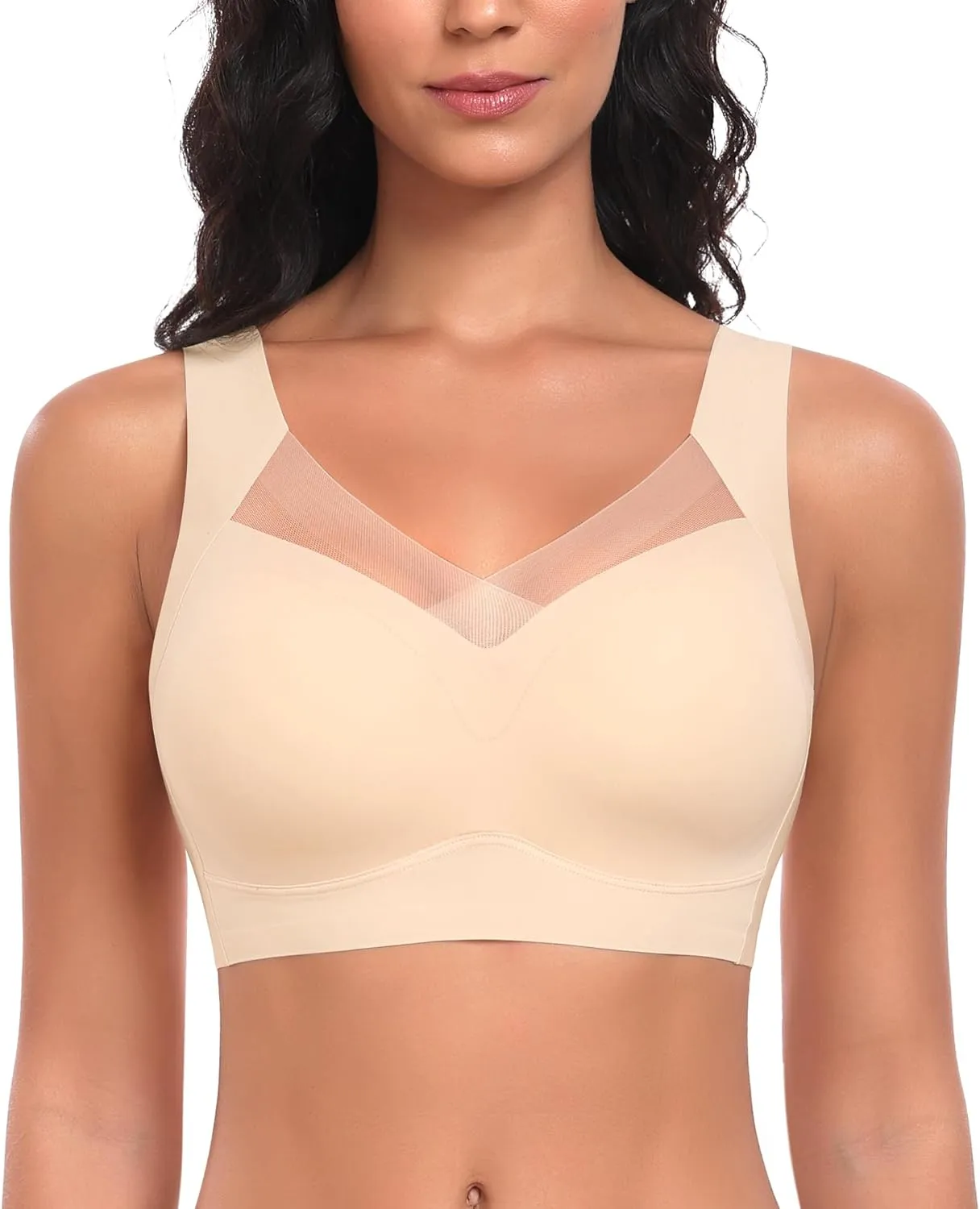 Damen BH Ohne Bügel Nahtloser Bequemer BH Weicher Glatter BHS Bustier Bügelloser BHS Komfort Soft Bra T-Shirt Bralette …