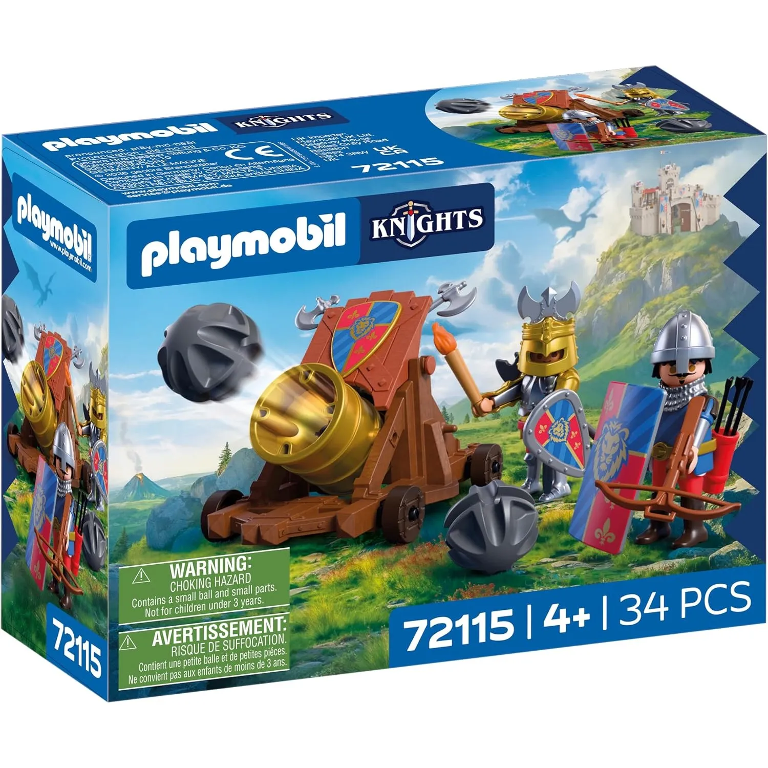PLAYMOBIL | Knights | Schusswaffe Löwenritter | Kanone mit 2 Rittern und Schussfunktion | Ritter Spielzeug für Kinder a…