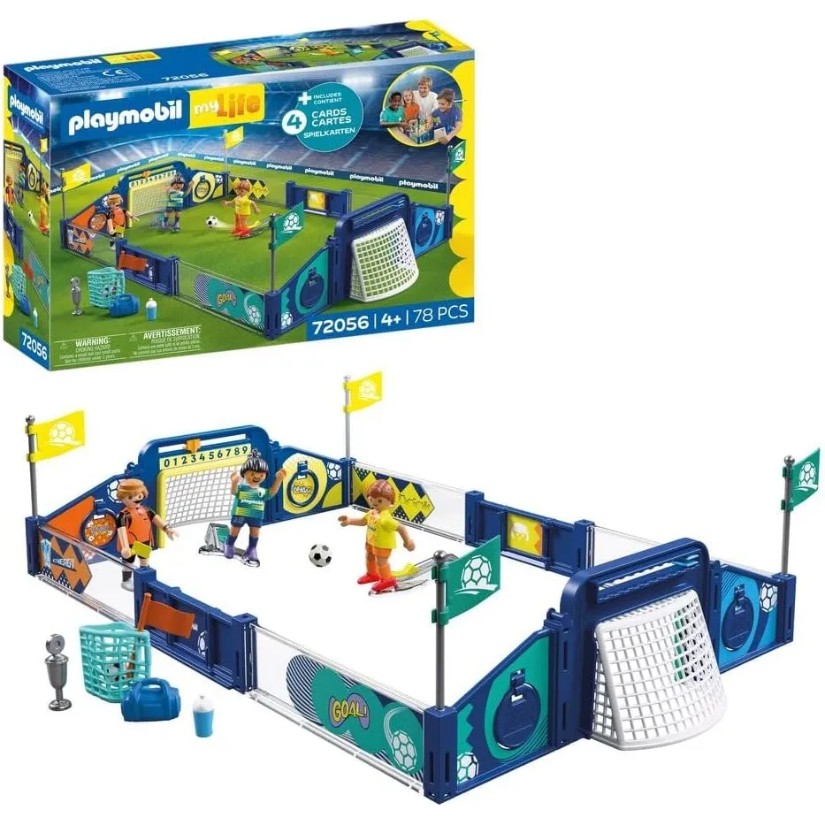 PLAYMOBIL | My Life | Fussball-Arena | Spielfeld mit Schussmechanik und 2 Toren | Fussball Spielzeug ab 4 Jahren | 72056