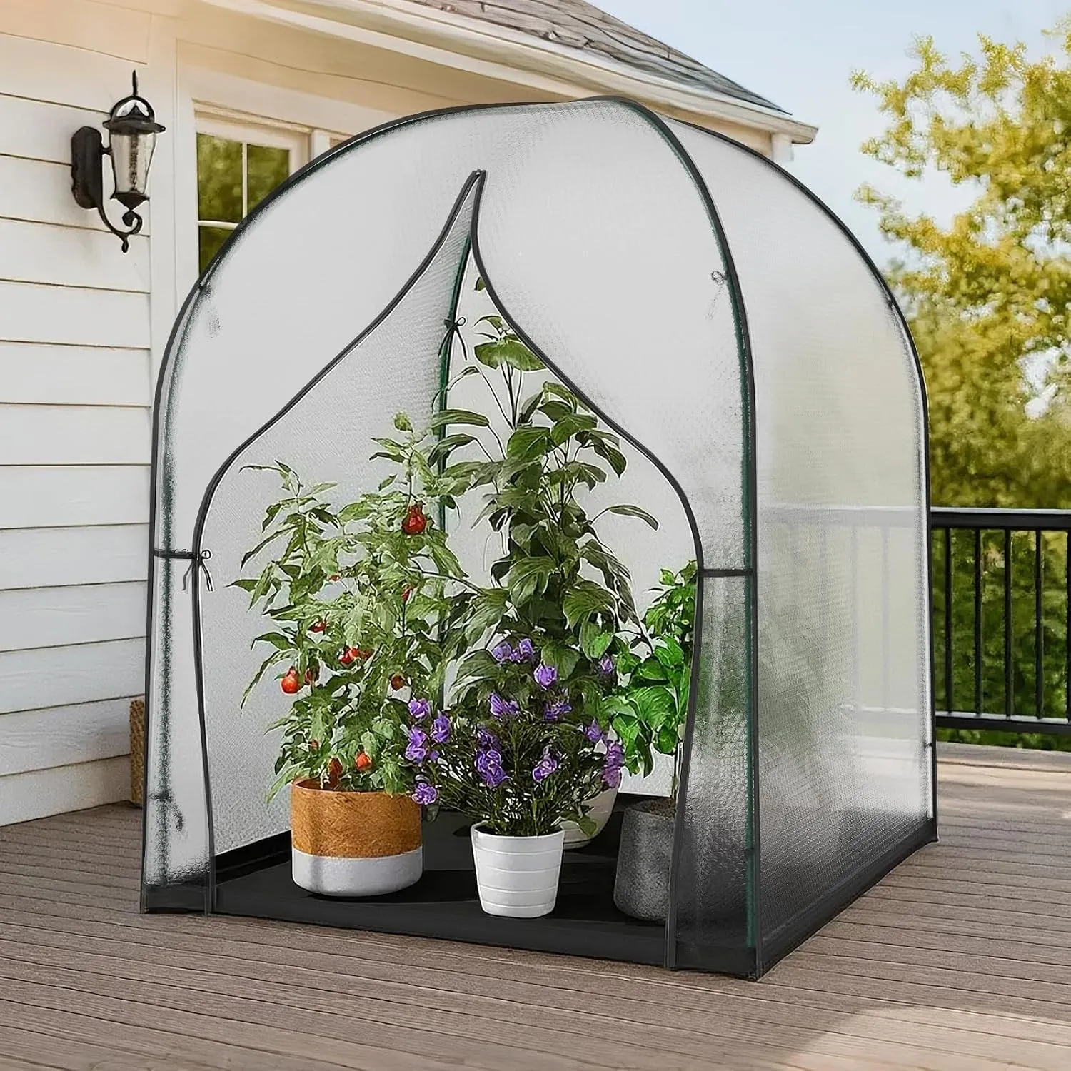 SUNYRISY Gewächshaus Klein Tomatengewächshaus Foliengewächshaus 1.5x1.9 m