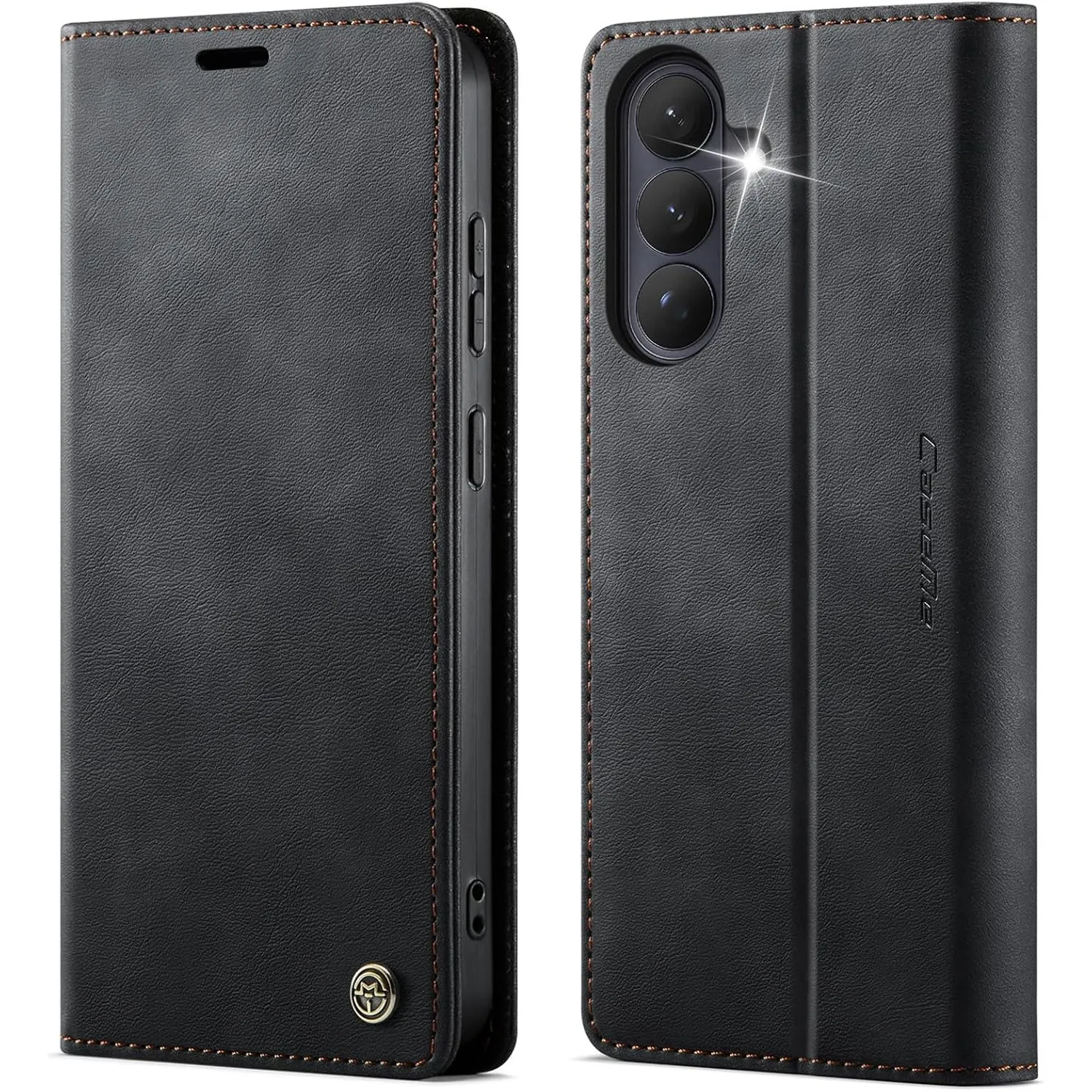 Handyhülle für Samsung Galaxy S26 5G Hülle Premium Lederhülle Weiches Vintage-Nubukleder Faltbare Ständer Schutzhülle K…