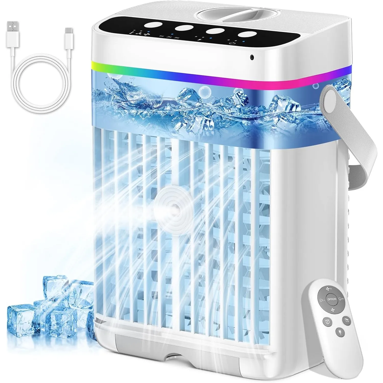 Mobile Klimaanlage 1250 ML, 4 In1 Mini Klimaanlage für Zimmer, Tragbare Mobile Klimagerät mit 1-3 H Timer, 7 Farben, 3 …