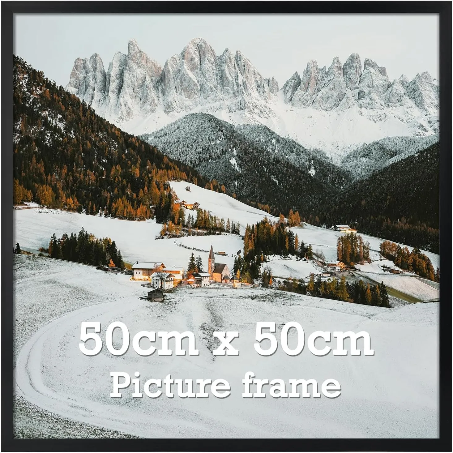Bilderrahmen 50x50 cm 1 Stück schwarzer quadratischer Fotorahmen, geeignet für Fotos, Poster und Kunstwerke, passend zu…