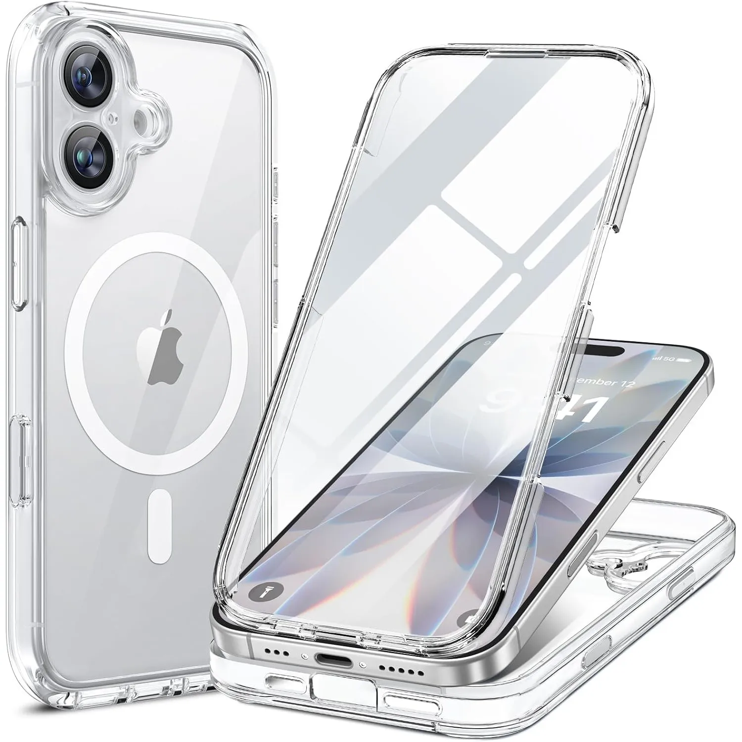 Miracase für iPhone 17 Hülle 6,3 Zoll,360 Grad Komplettschutz,Klar