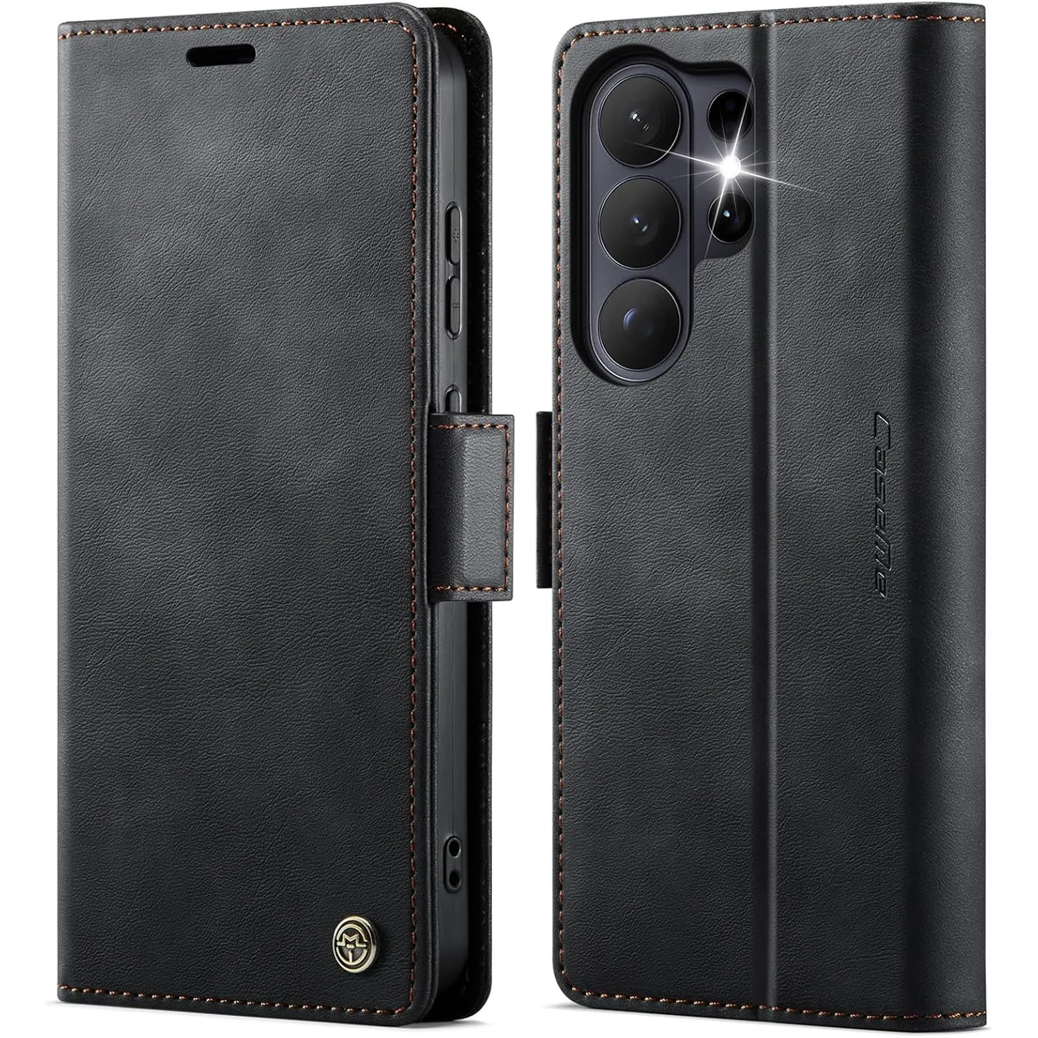 Handyhülle für Samsung Galaxy S26 Ultra 5G Hülle Premium Lederhülle Weiches Vintage-Nubukleder Faltbare Ständer Schutzh…