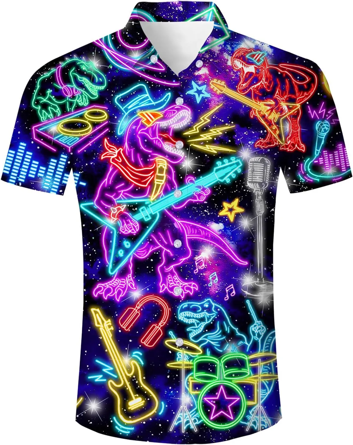 TUONROAD Hawaiian Shirt Men's 3D Funky Shirt Men's Short Sleeve Button Down Casual Shirts Hawaii Shirt Men M-XXL