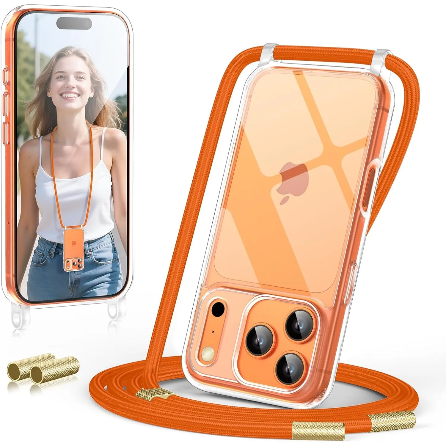 GOODVISH Handykette für iPhone 17 Pro Hülle mit Band, Kameraschutz und Bildschirmschutz, Necklace Handyhülle mit Schnur…
