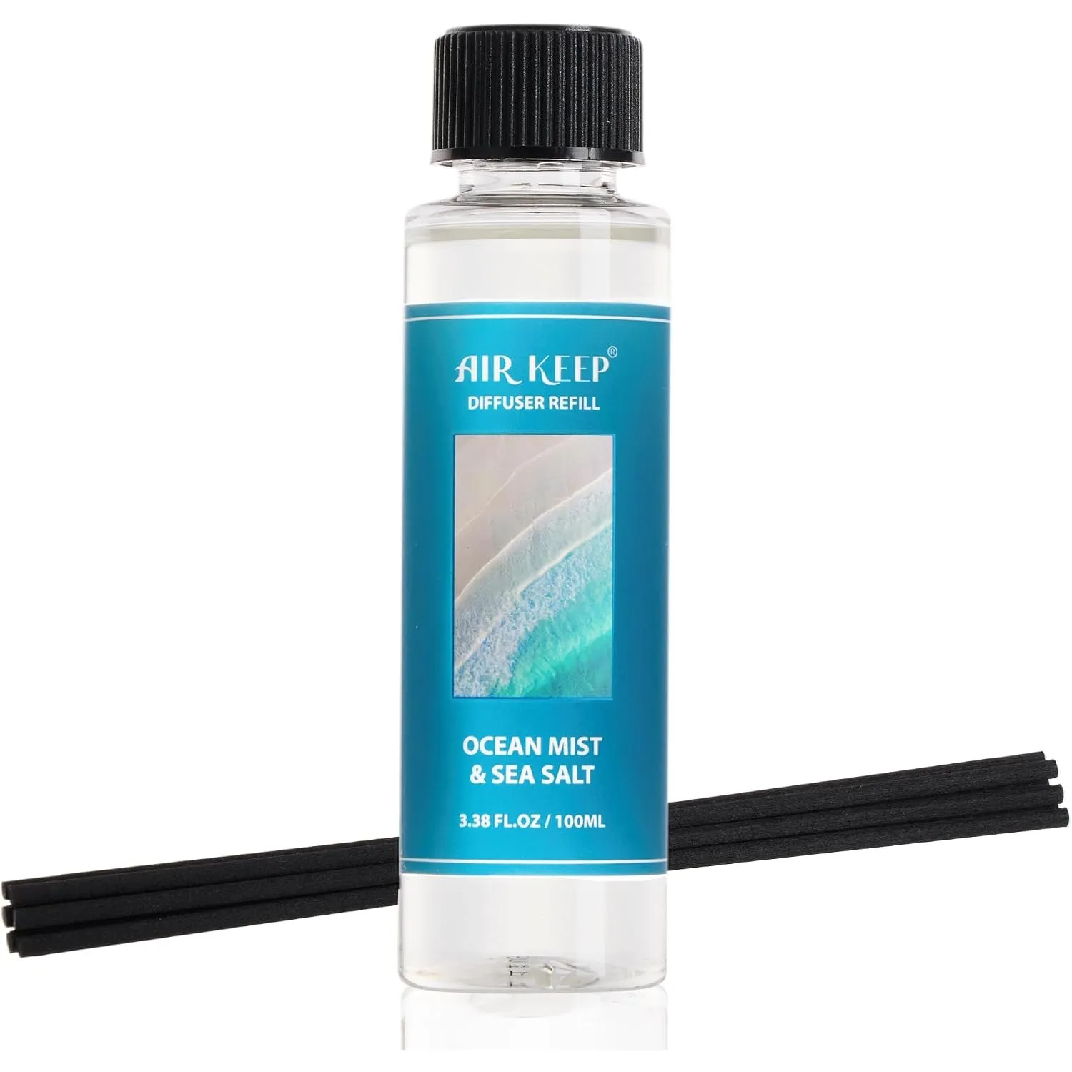 Airkeep Raumduft Nachfüller 100ml mit Stäbchen – Ocean Mist&Sea Salt Reed Diffuser Refill Set – Langanhaltender Duft– f…