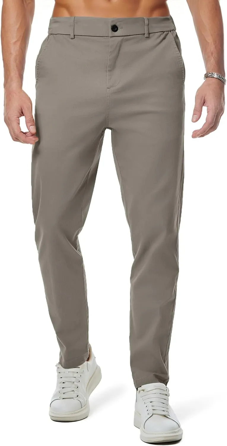 JMIERR Baumwolle Chino Hosen Herren Stretch Cargohose Hose Männer Business Freizeit Hosen Elastische Taille mit Taschen