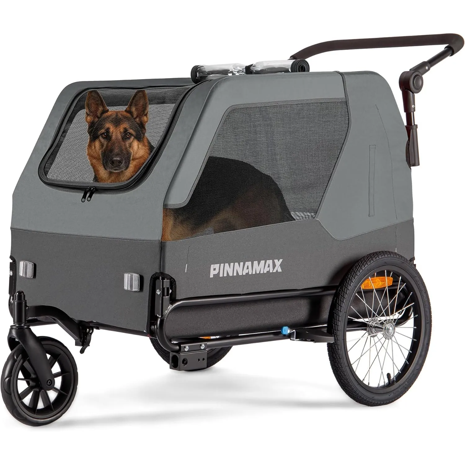 Hundeanhänger für Fahrräder – 2-in-1 Haustierbuggy, belastbar bis zu 45 kg – Fahrradanhänger für Hunde mit universeller…