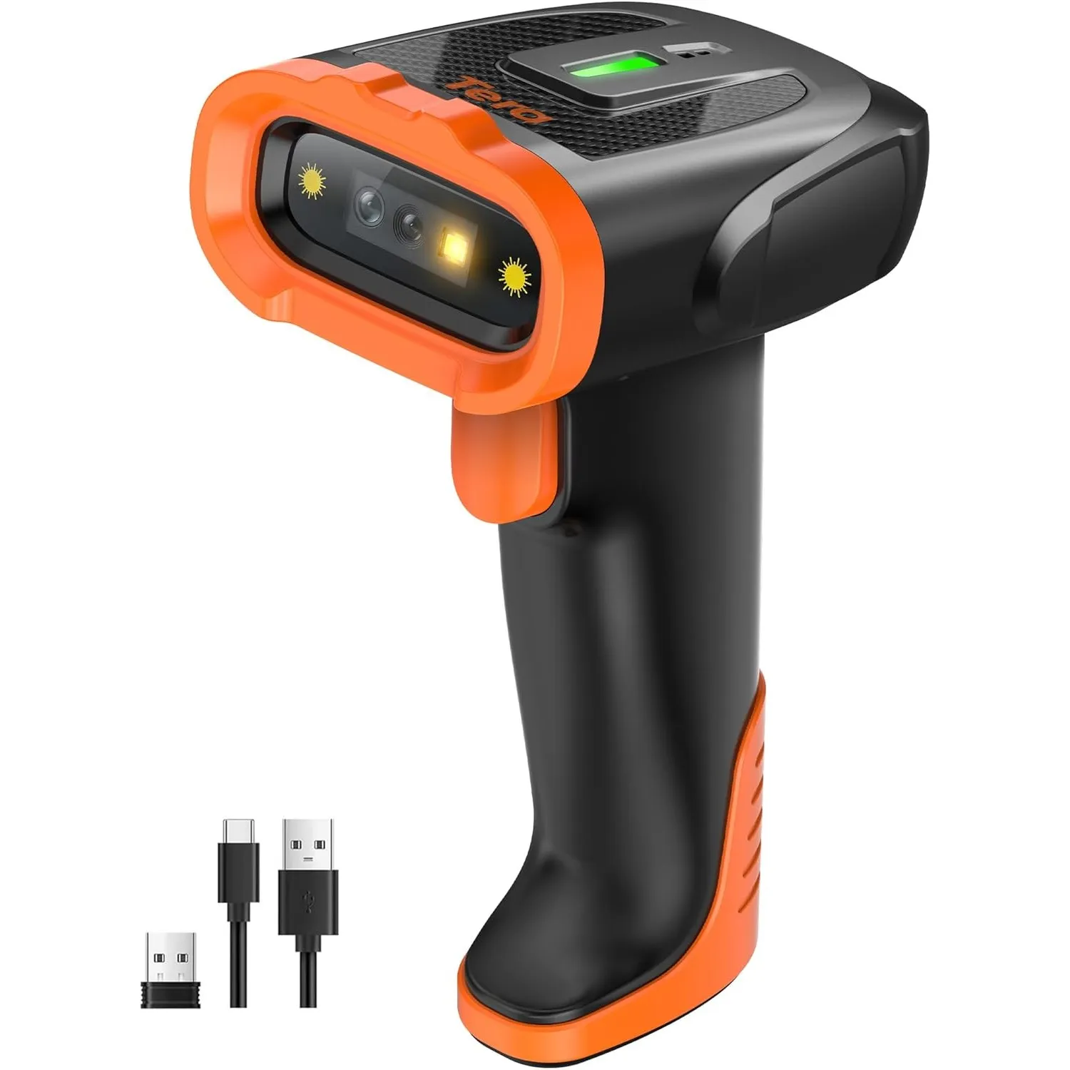 Tera Barcode Scanner 1D 2D QR kabellos für Lager & Inventur, D5300 Orange