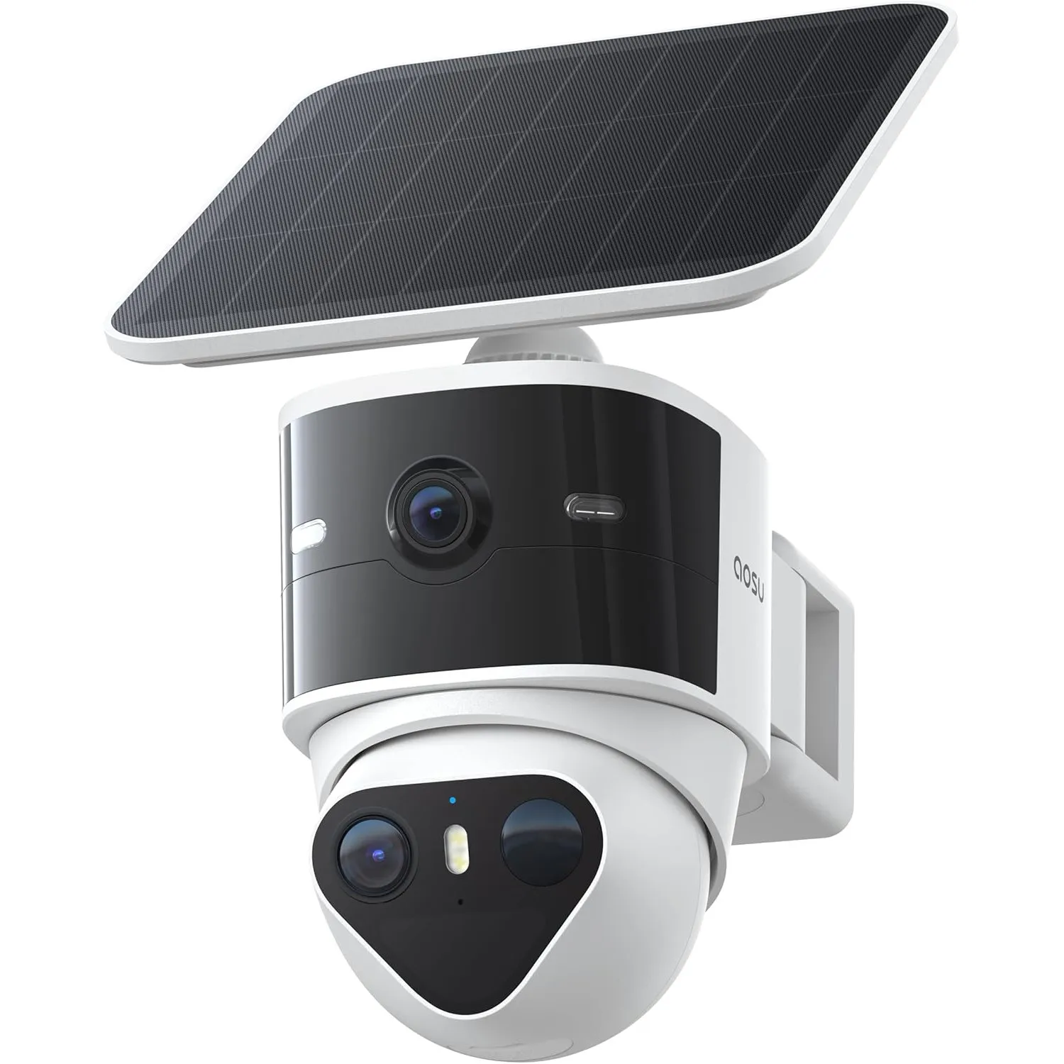 aosu T2 Pro 3K Überwachungskamera Aussen Solar Akku, 5MP Dual-Kamera