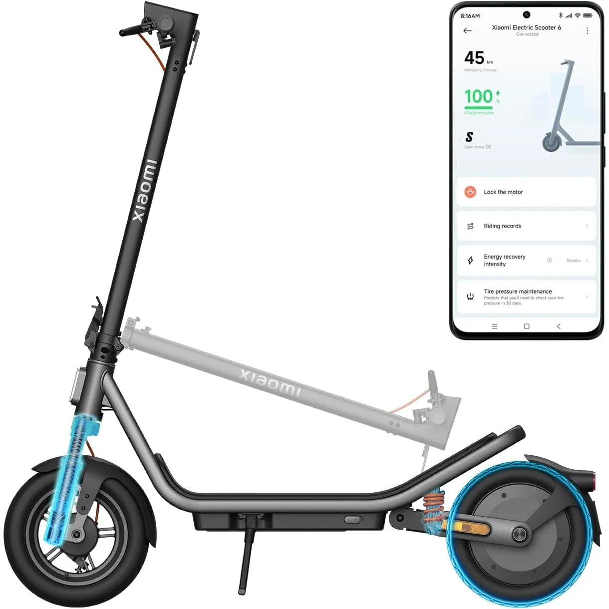 Xiaomi E-Scooter 6 Serie, E Roller Mit Straßenzulassung, 45-75km Reichweite