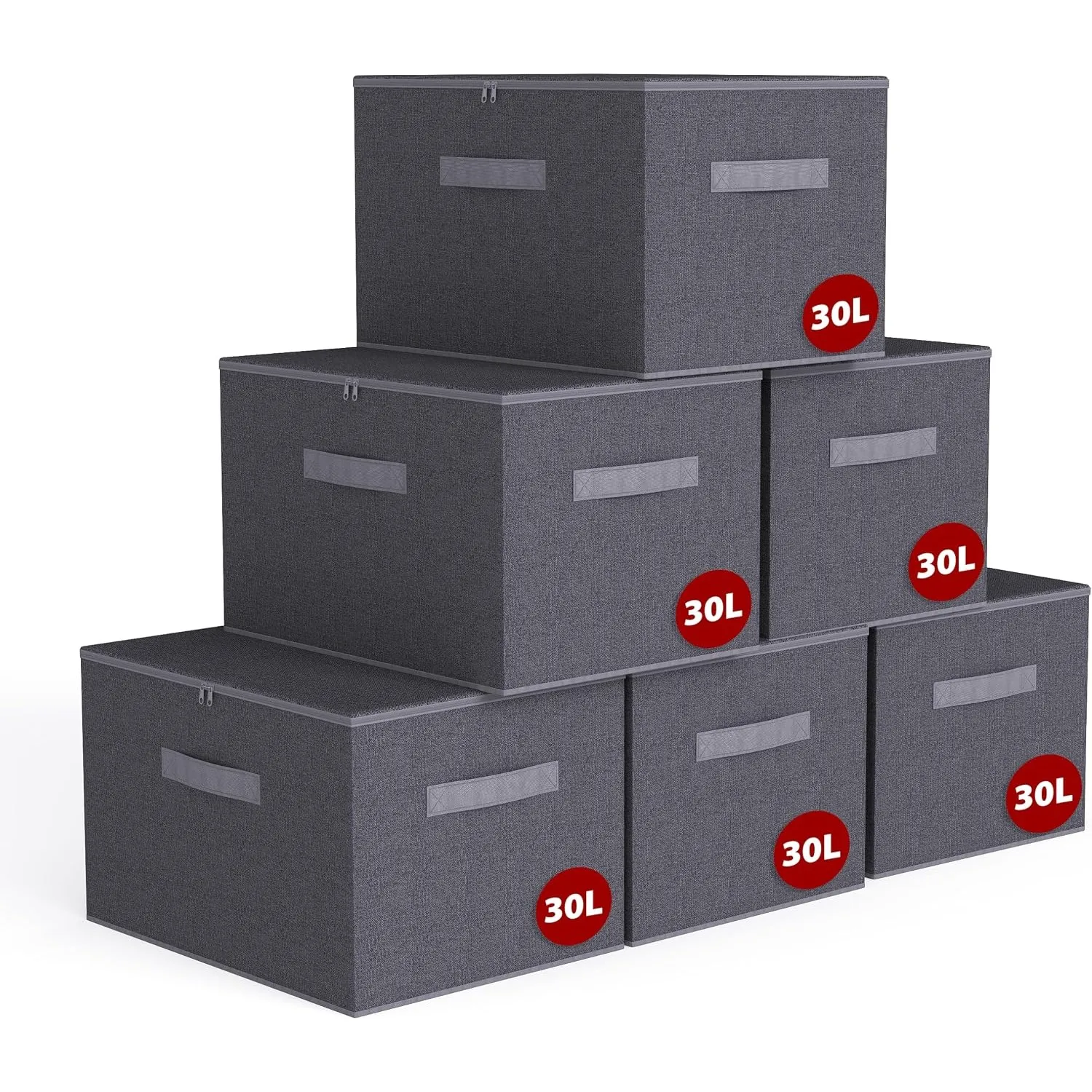 Sekey Aufbewahrungsbox mit Deckel, Faltbare Stoff Box mit Griffen, Aufbewahrungskiste & Organizer für Kleidung im Kleid…