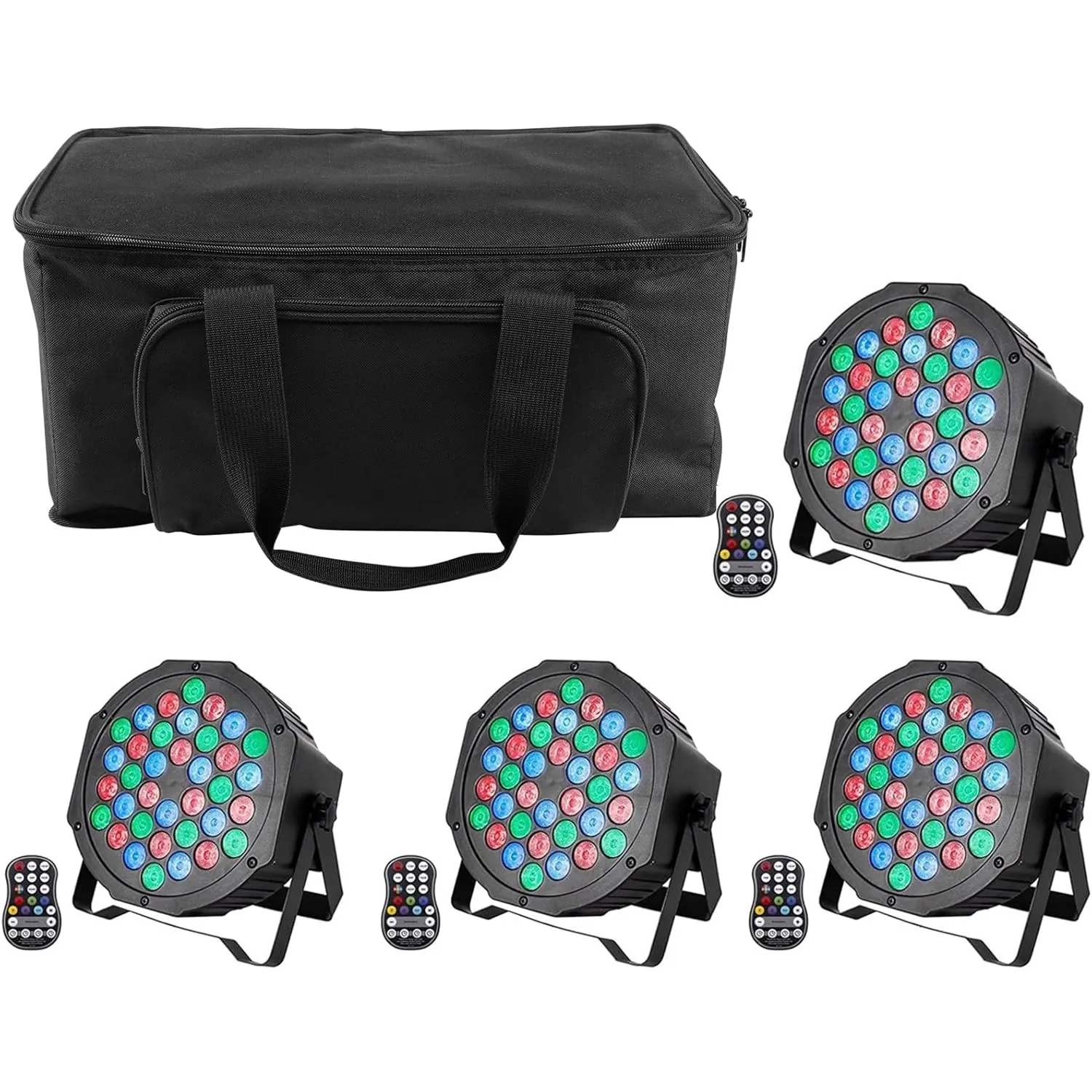 U`King 4 PCS RGB LED Par Strahler Akku mit Tasche, Wiederaufladbare 36 LED Bühnenlicht mit Fernbedienung, 7CH Partylich…
