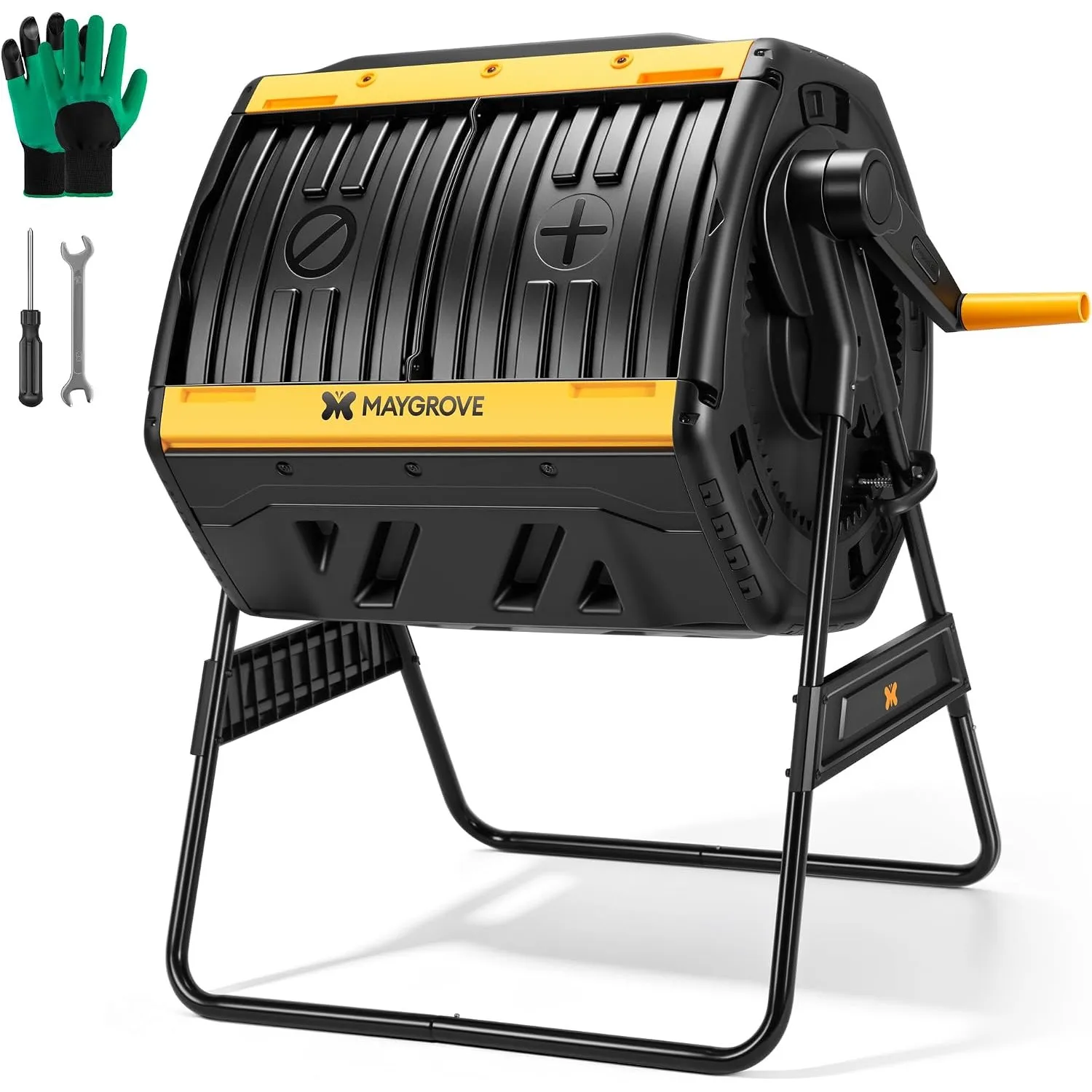 Maygrove 200L Gartenkompostierer, Komposttumbler mit Doppelkammer