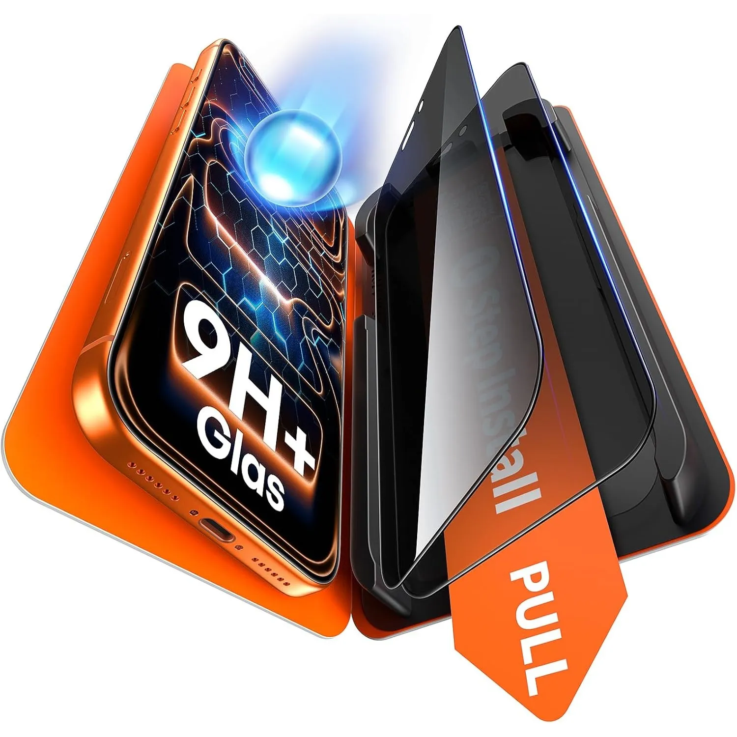 TAURI 2er-Pack iPhone 17 Pro Max Sichtschutz Displayschutzfolie, 9H Hartglas | mit Staubfreier 1-Schritt-Installation, …
