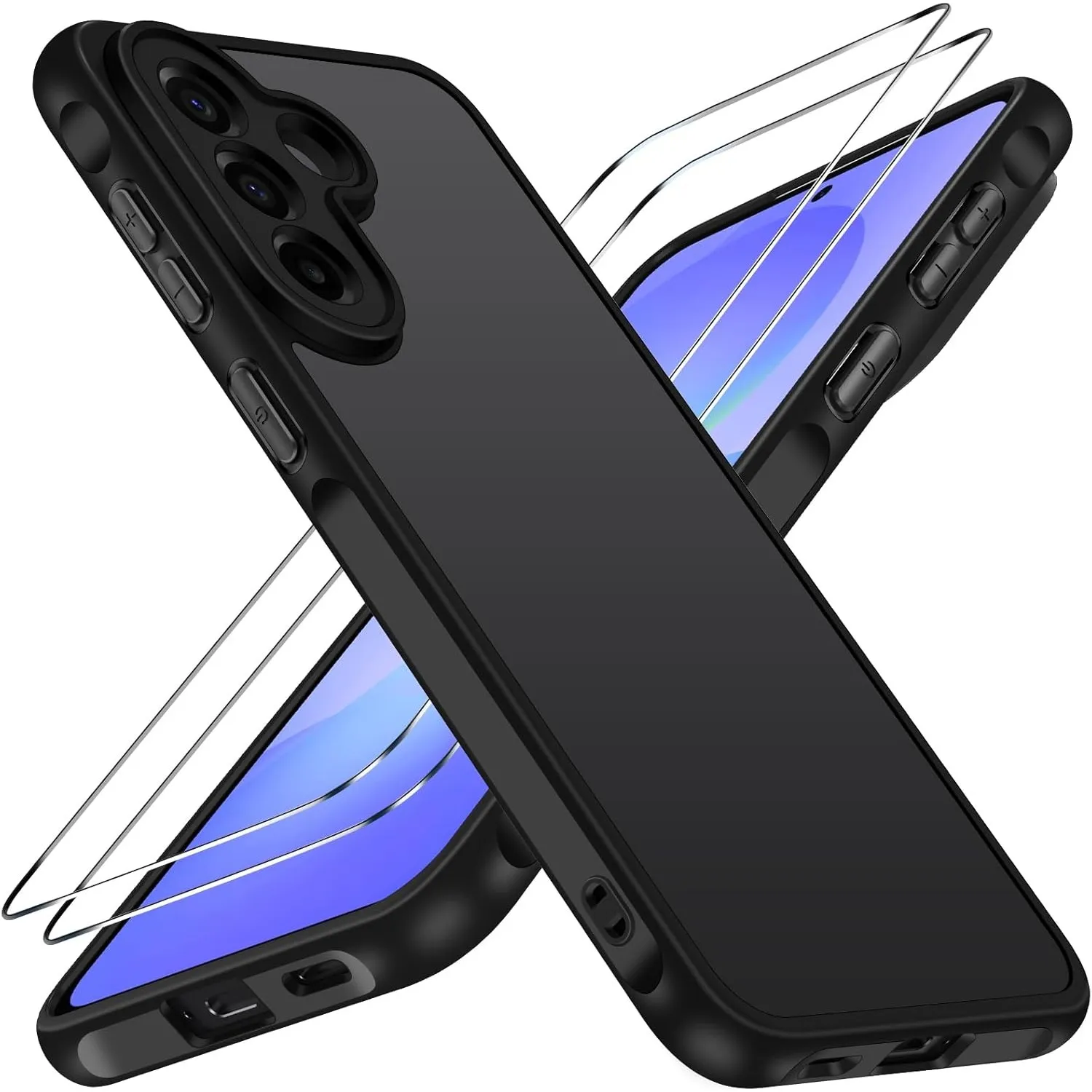 ivoler Hülle für Samsung Galaxy A57 5G mit 2 Stück Panzerglas, [Militärstandard] Stoßfest, [Kameraschutz] Handyhülle, M…