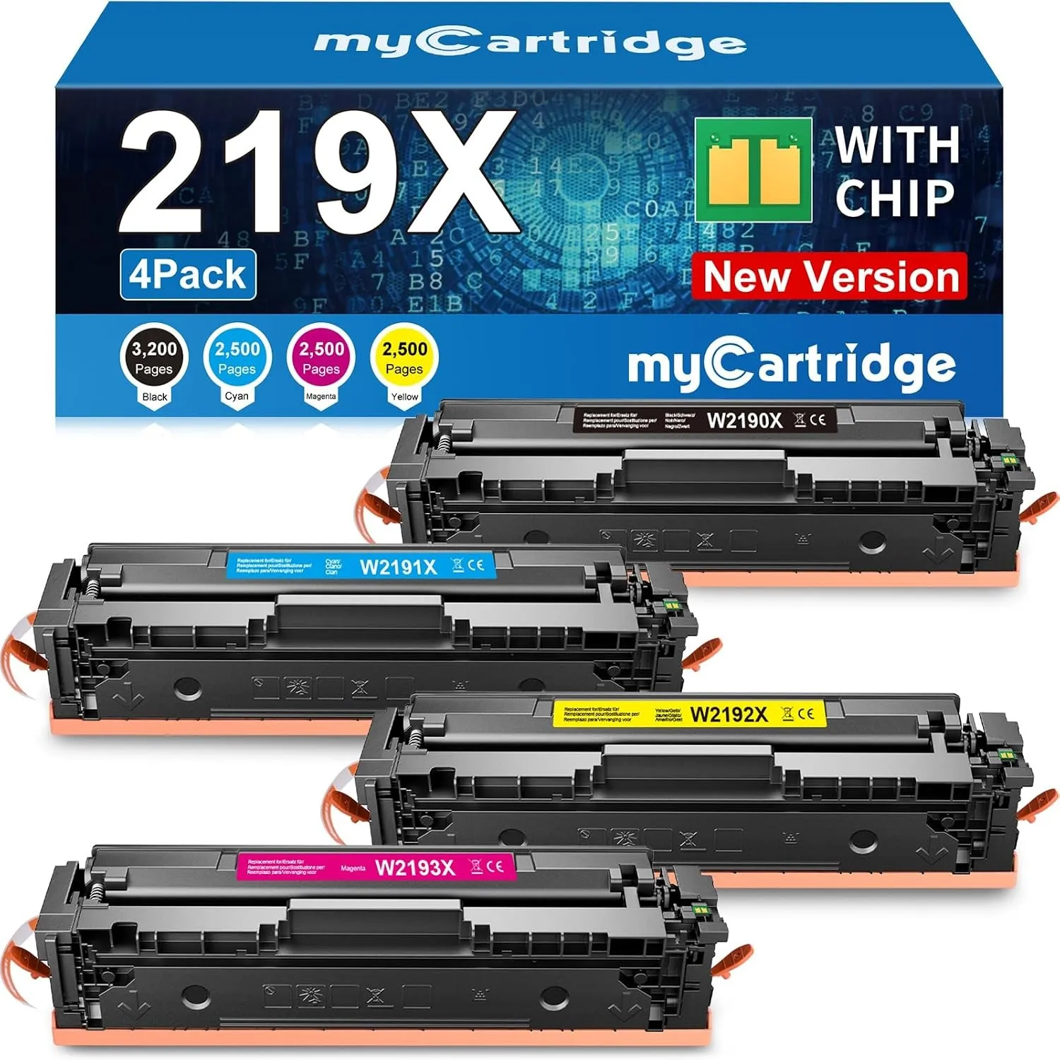 Ersatz für HP 219X für HP Color LaserJet Pro MFP 3302FDWG Toner MIT CHIP