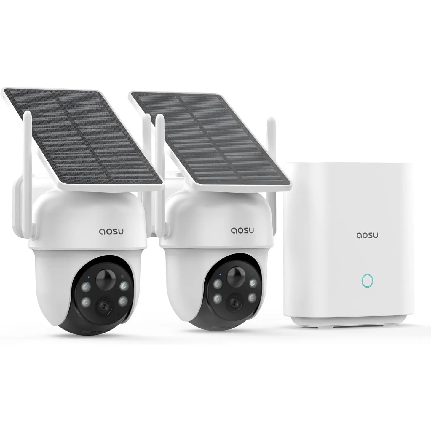 aosu D1 2K Überwachungskamera Aussen Akku Solar, aosuBase 32 GB Speicher
