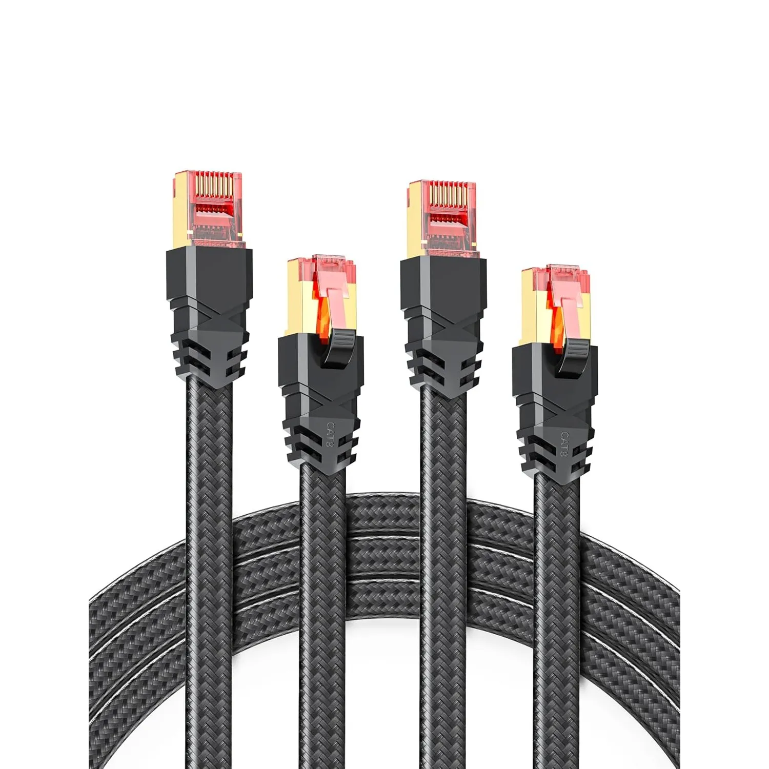 2 Stück CAT 8 Lan Kabel 2m,40Gbps Hochgeschwindigkeits mit RJ45 Stecker