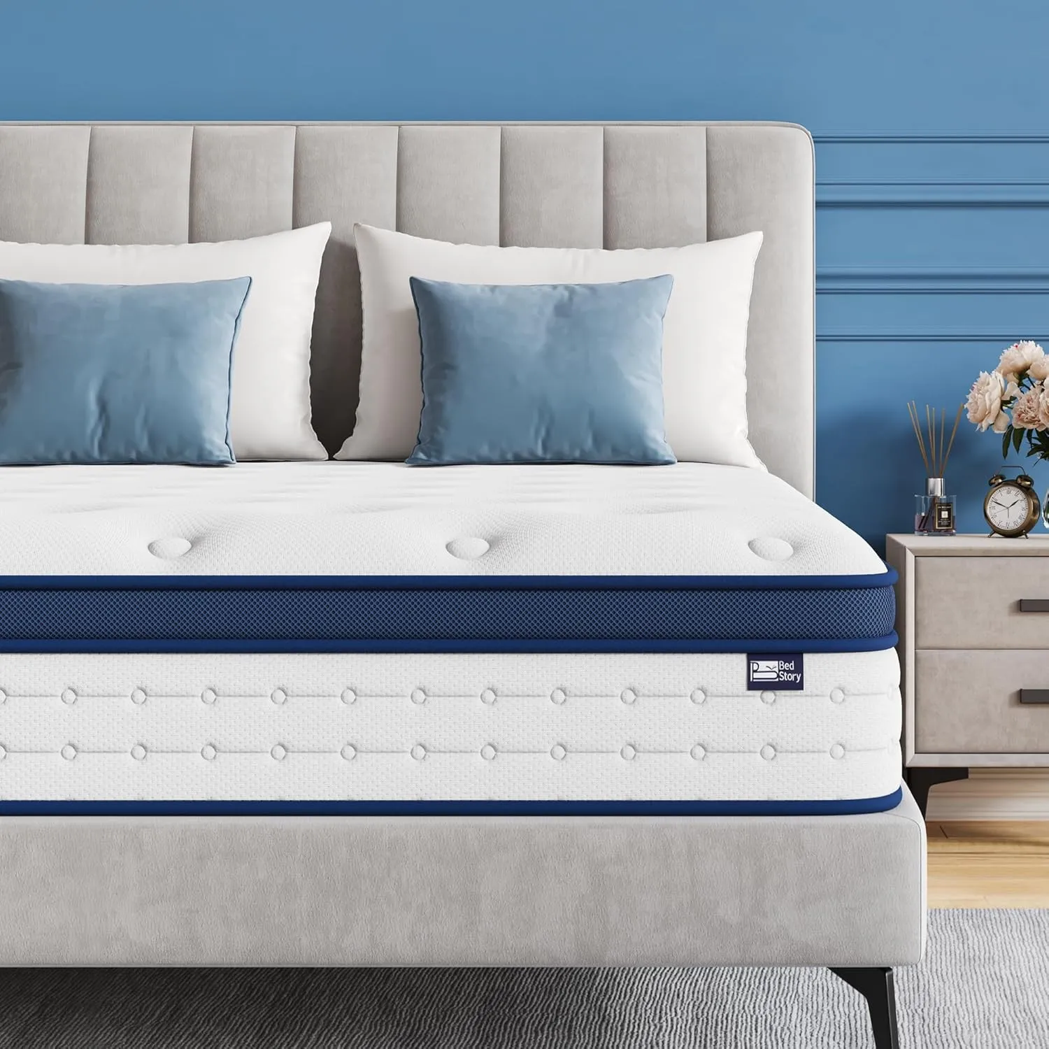 BedStory Matratze 140x200cm, 7-Zonen Taschenfederkernmatratze Höhe 20cm, H4 Härtegrad Matratze, Gedächtnisschaum und un…